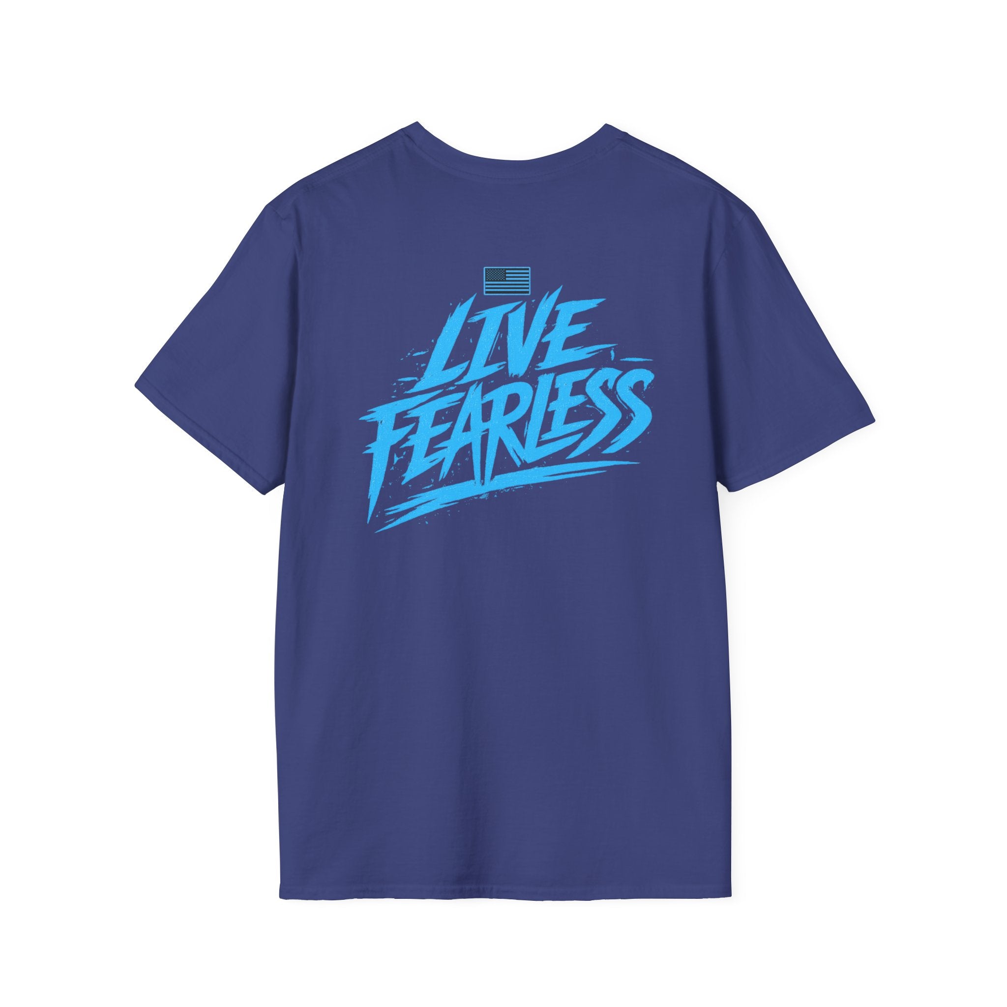 Live Fearless (Blue) Military-Inspired Graphic T-Shirt