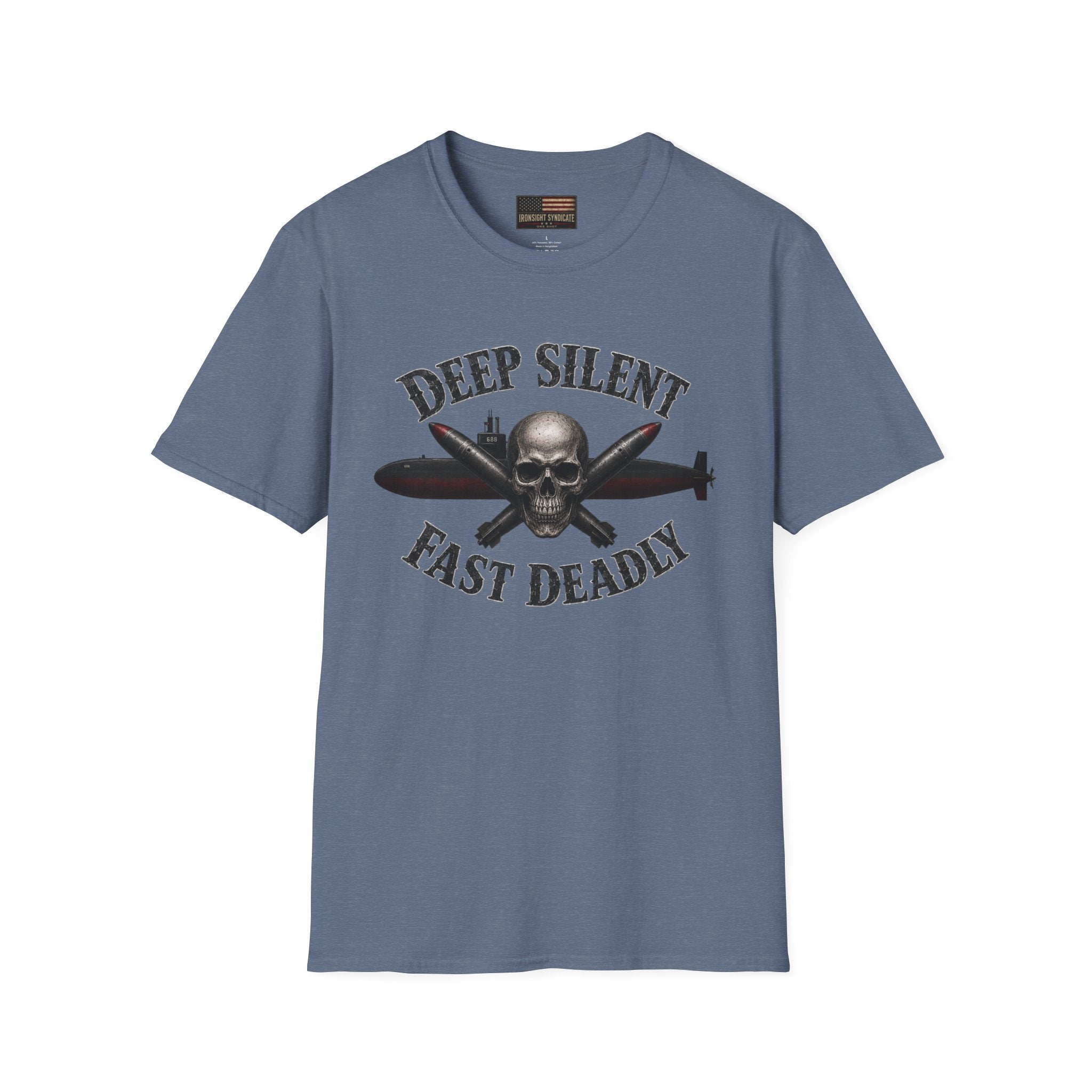 Deep, Silent, Fast Deadly US Navy Submariner Graphic Front T-Shirt