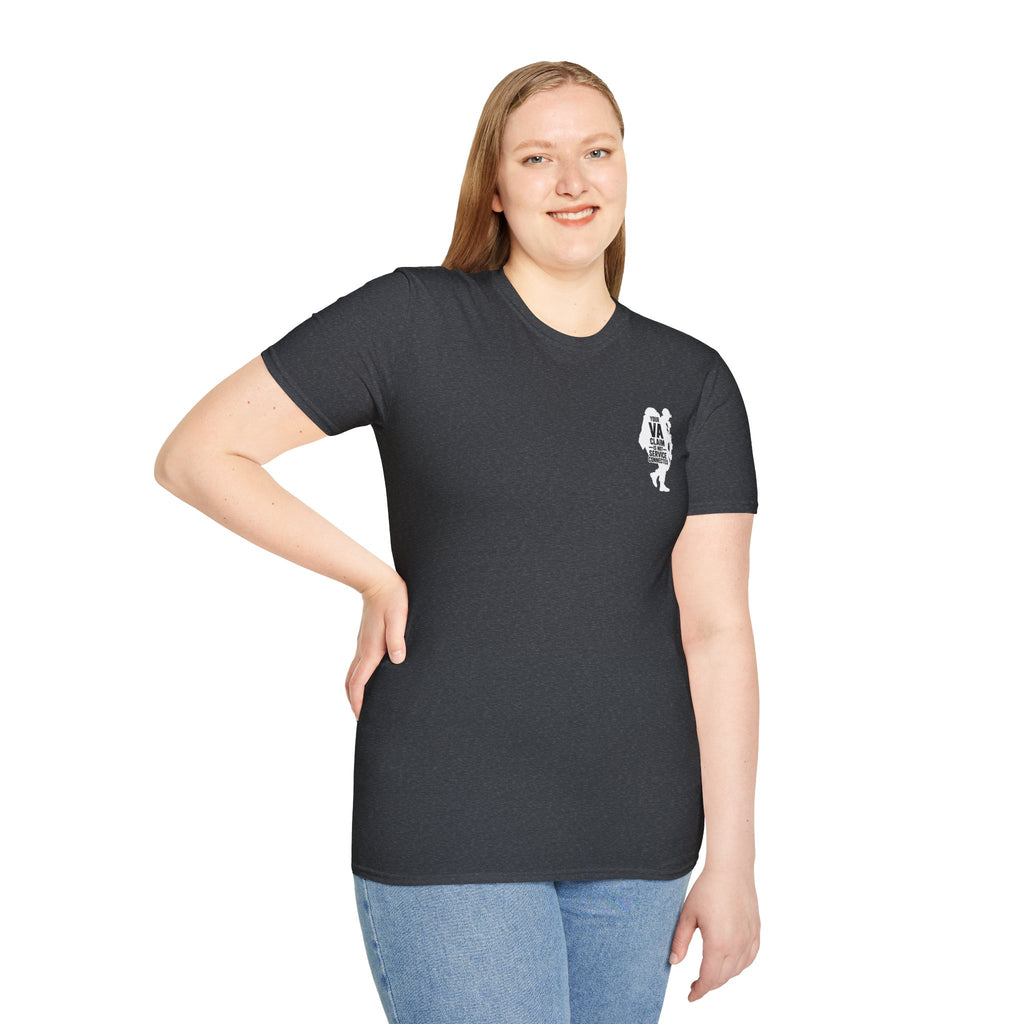 DD-214 service connected T-Shirt (White Graphic)
