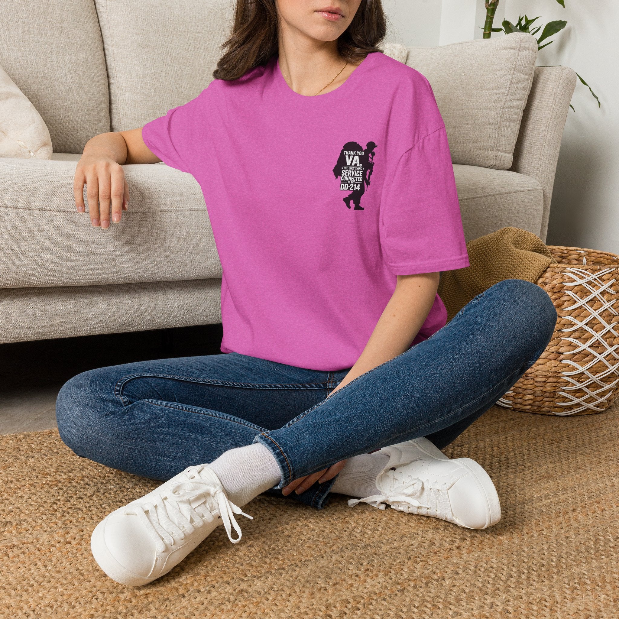 DD-214 Service Connected T-Shirt - Heather Berry