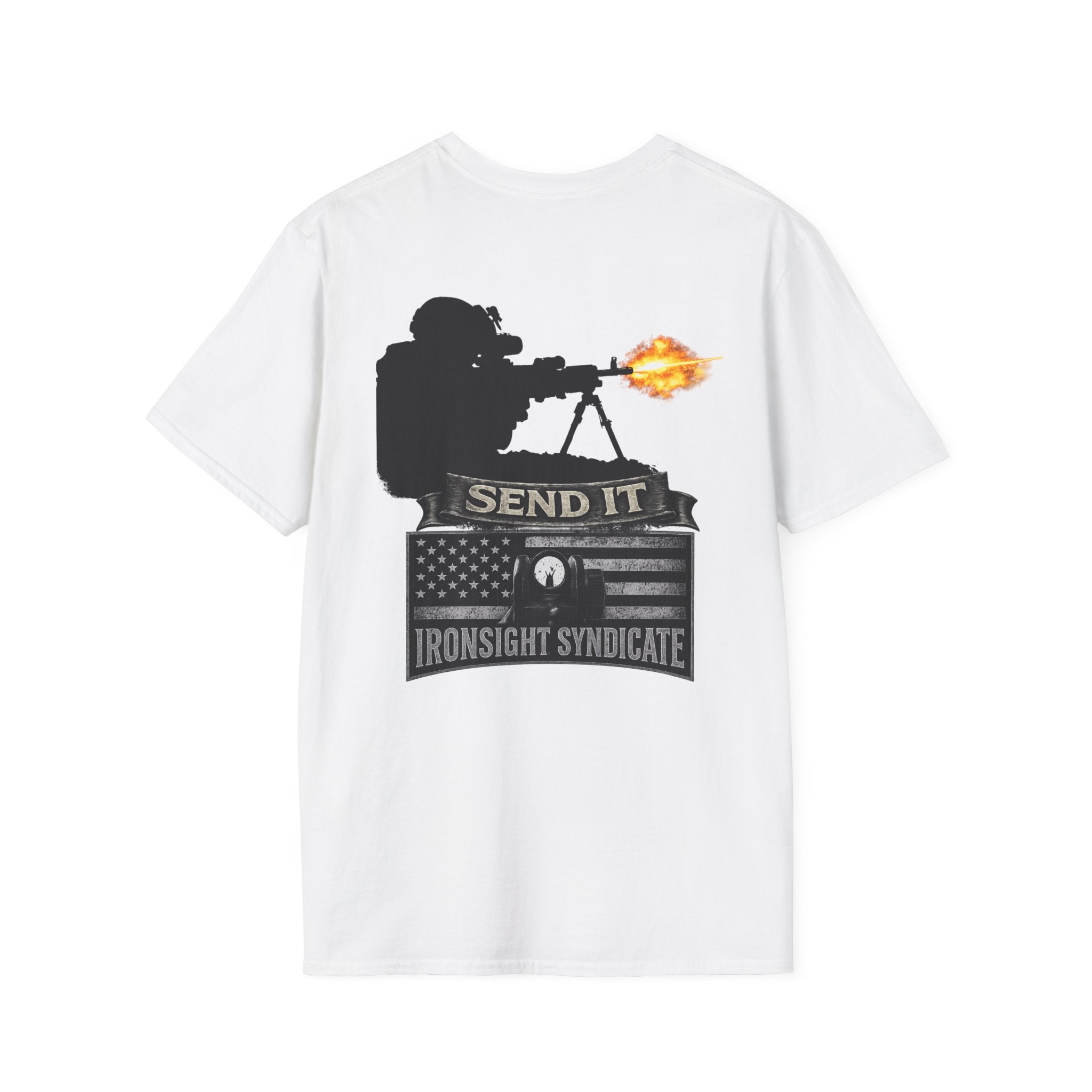 Send it 240B Gunner T-Shirt | Patriotic Military Graphic Tee for Veterans & Patriots, Adult (13 and up), unisex