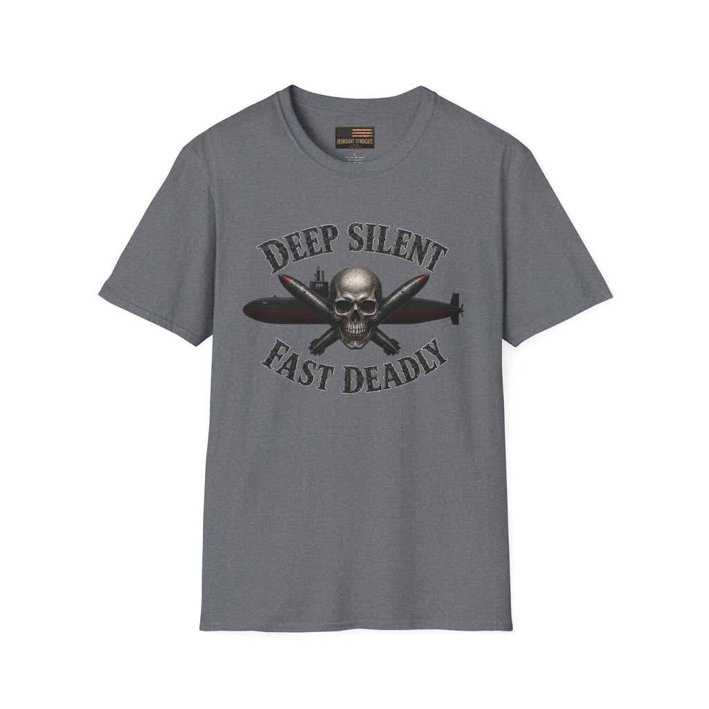 Deep, Silent, Fast Deadly US Navy Submariner Graphic Front T-Shirt