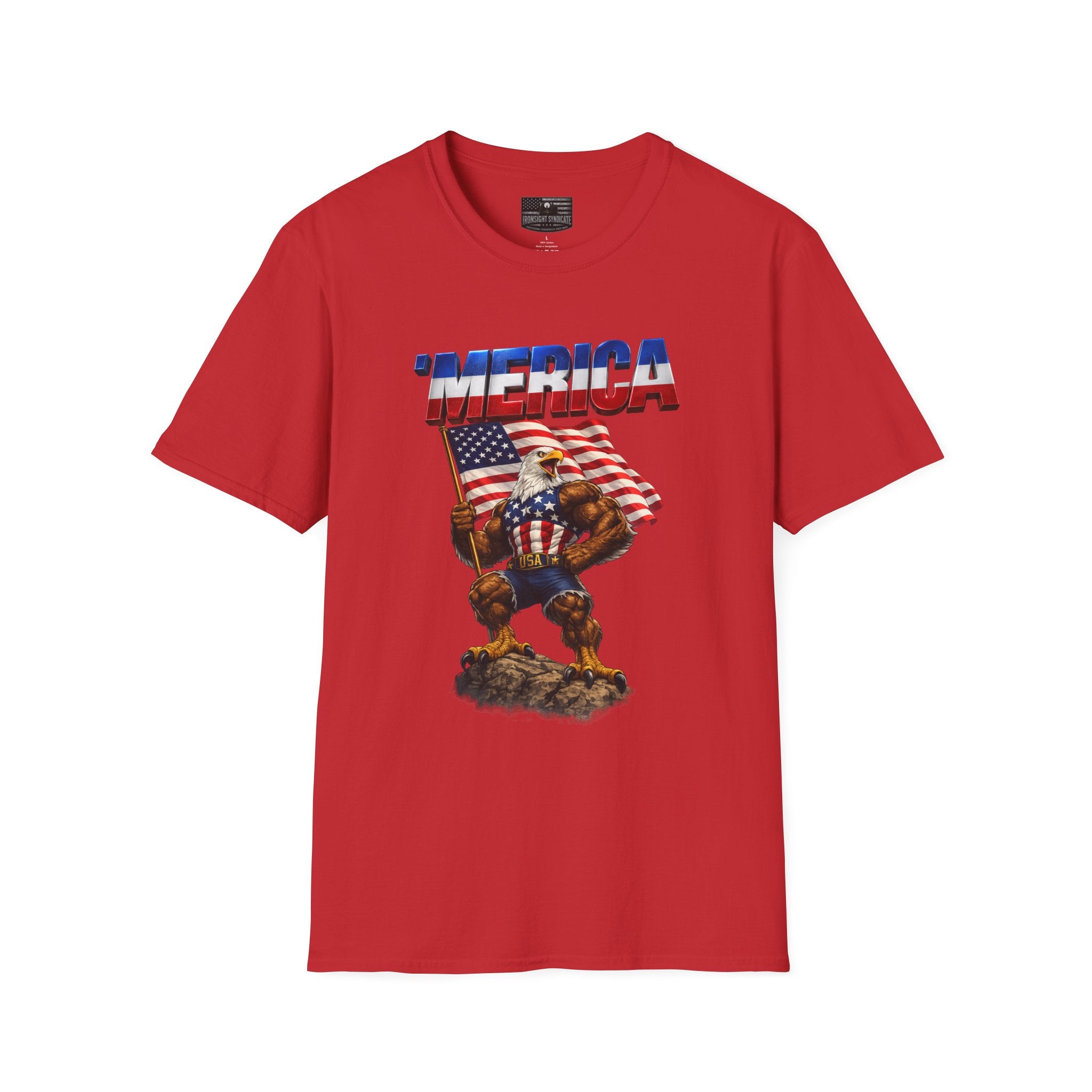 Merican Eagle T-Shirt | Patriotic Military Graphic Tee for Veterans & Patriots, Adult (13 and up), unisex
