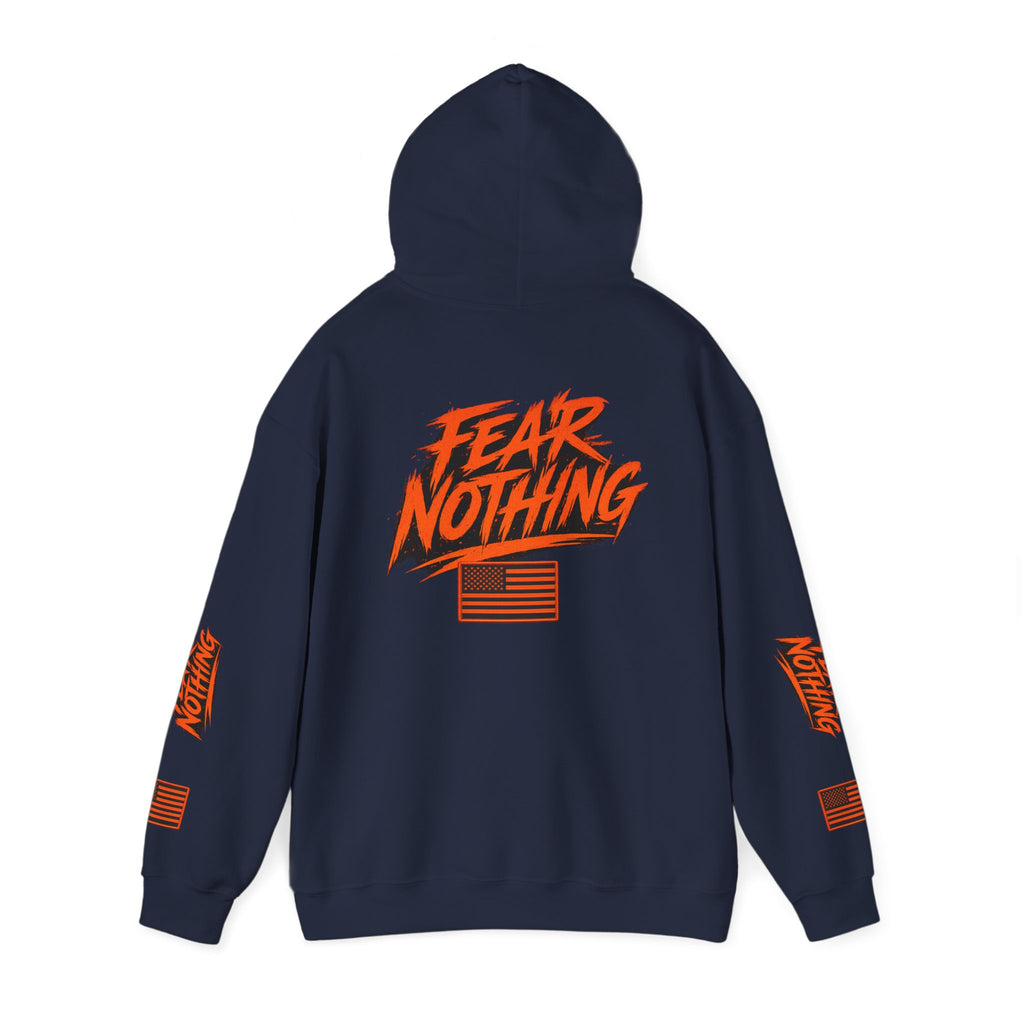 Fear Nothing Hoodie (Orange) | Premium Military-Inspired Patriotic Hoodie | Ironsight Syndicate