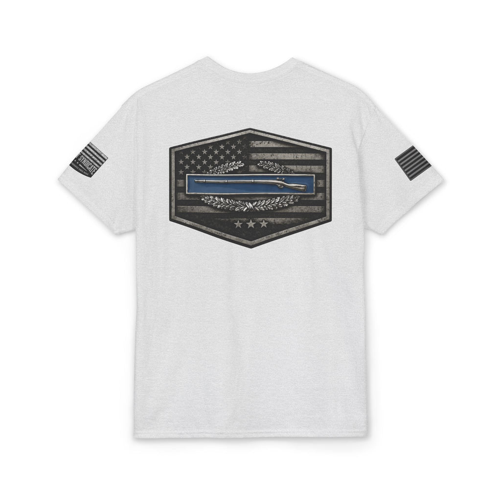 Combat Infantryman Badge T-Shirt | Patriotic Military Graphic Tee for Veterans & Patriots, Adult (13 and up), unisex