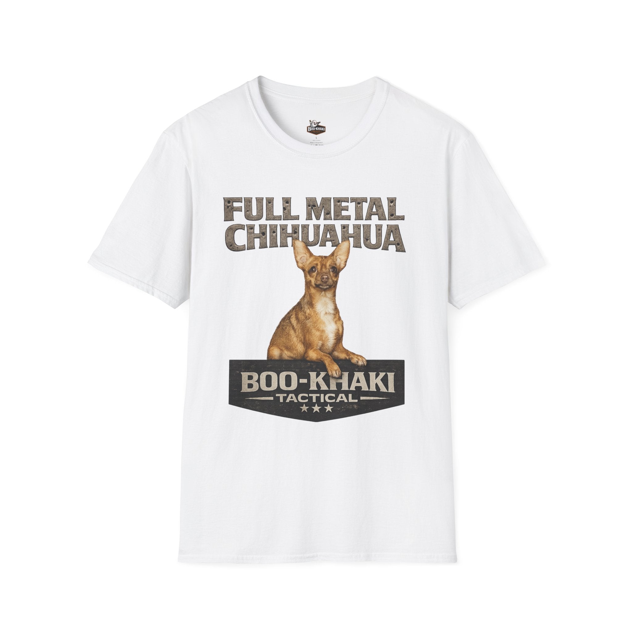 Full Metal Chihuahua T-Shirt - Boo-Khaki Tactical Graphic Tee - W | Ironsight Syndicate