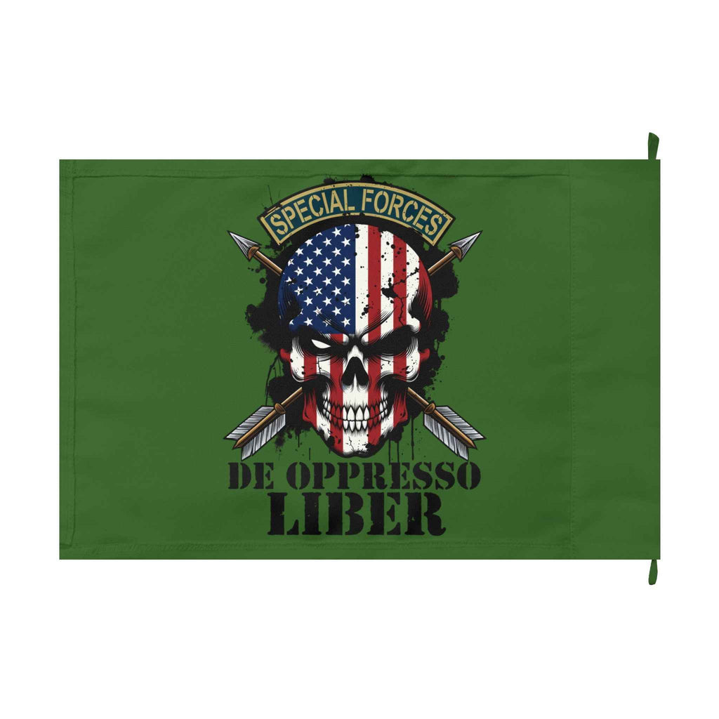 Special Forces "De Oppresso Liber" Skull Flag — Military Banner