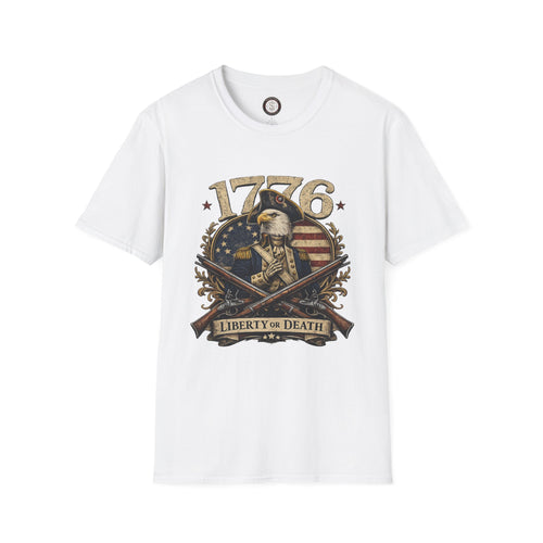 Bald Eagle 1776 Liberty or Death T-Shirt - White / S | Ironsight Syndicate