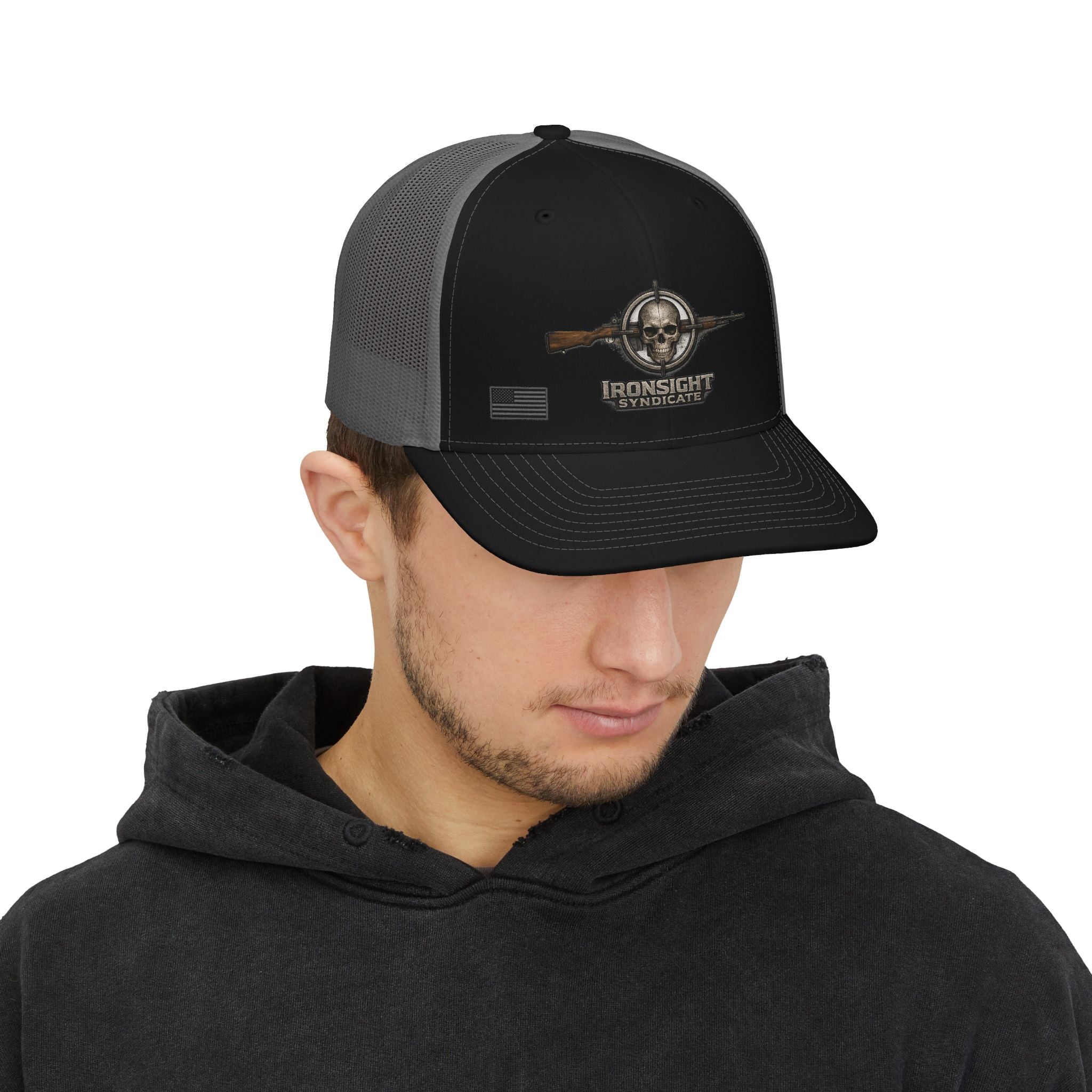 Ironsight Syndicate Trucker Cap - Black / Charcoal | Ironsight Syndicate