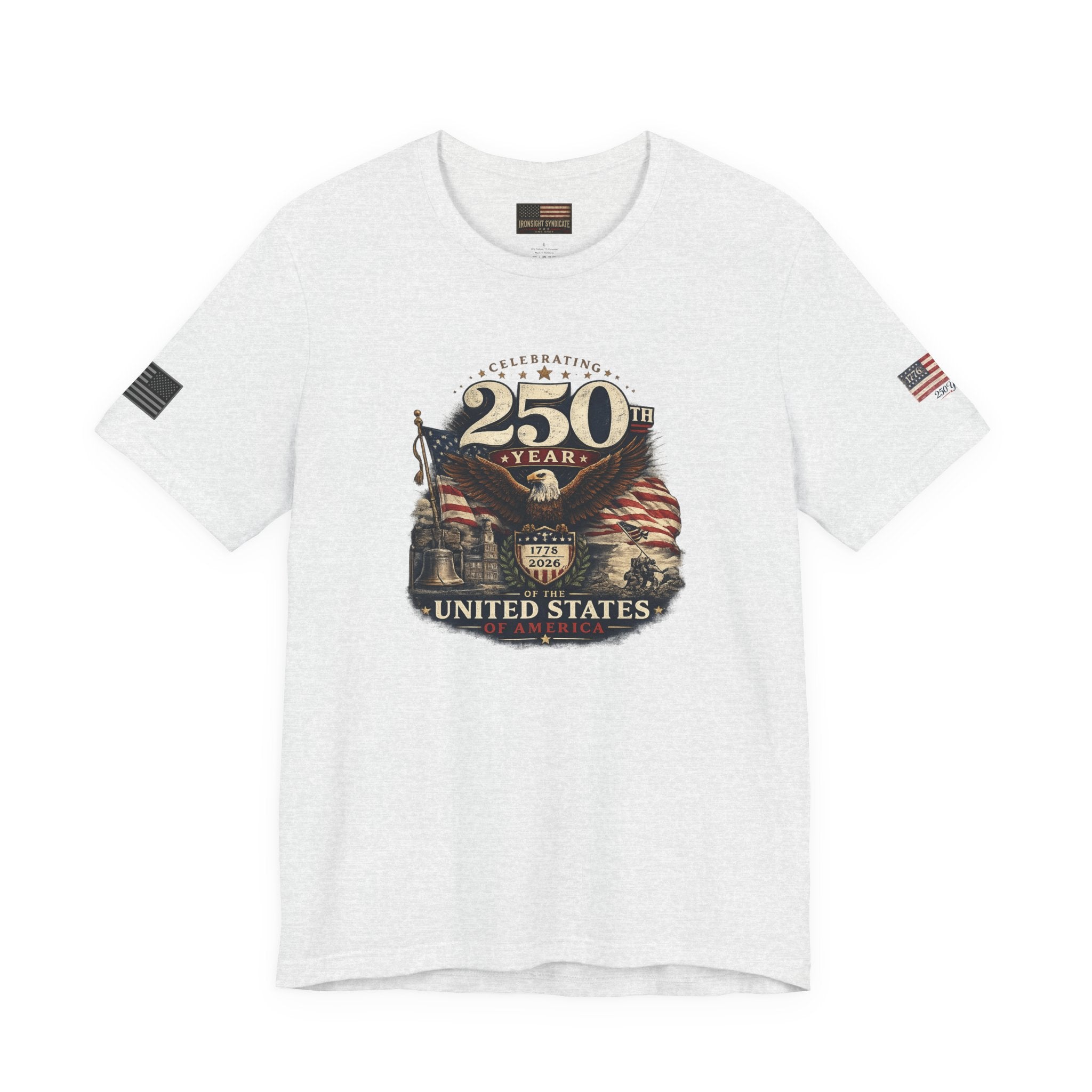 America 250th Anniversary T-Shirt | Patriotic Eagle & American Flag Shirt | 1776-2026 United States Tee front and back