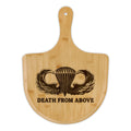 Airborne Wings Death From Above Engraved Bamboo Pizza Peel — Army Veteran Gift — Ironsight Syndicate