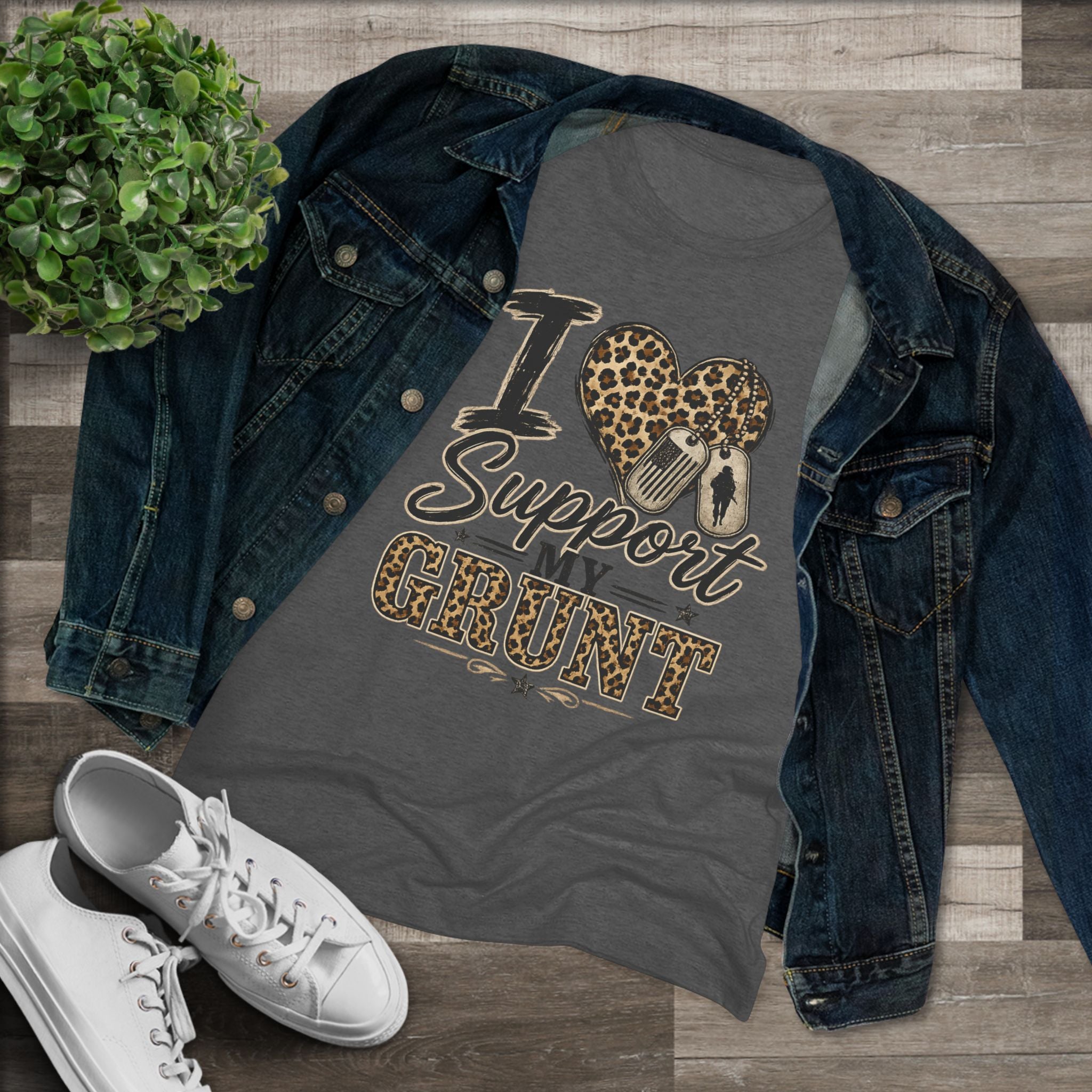 I Support My Grunt Tee — Women's Military Spouse Graphic Shirt