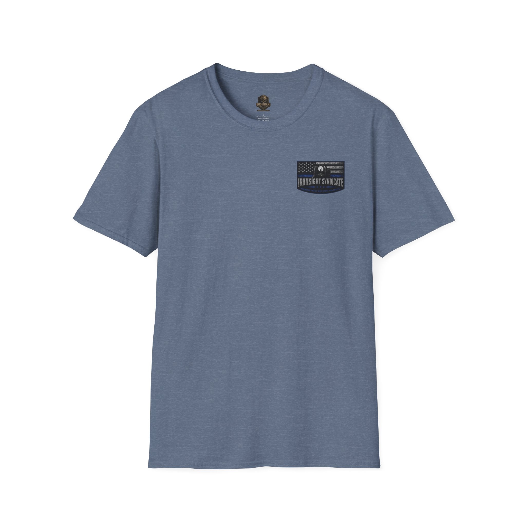 Thin Blue Line- In honor of our Brothers and Sisters in Blue T-Shirt | Patriotic Military Graphic Tee for Veterans & Patriots, Adult (13 and up), unisex