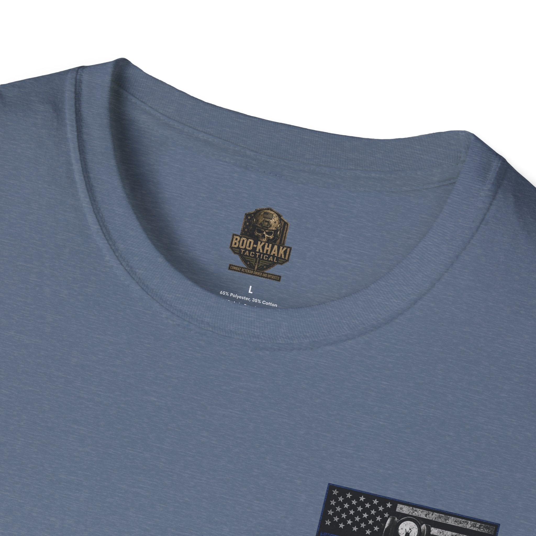 Thin Blue Line- In honor of our Brothers and Sisters in Blue T-Shirt | Patriotic Military Graphic Tee for Veterans & Patriots, Adult (13 and up), unisex