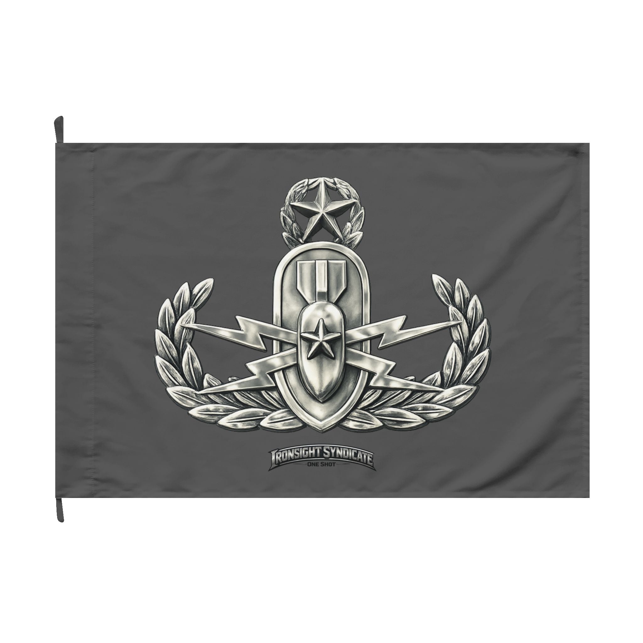 Navy EOD Master Tech Emblem Double-Sided Flag — Tactical Badge Banner  Adult (13 and up) unisex