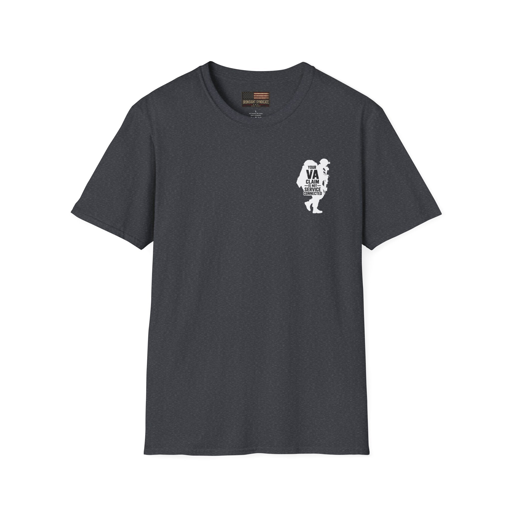 DD-214 service connected T-Shirt (White Graphic)