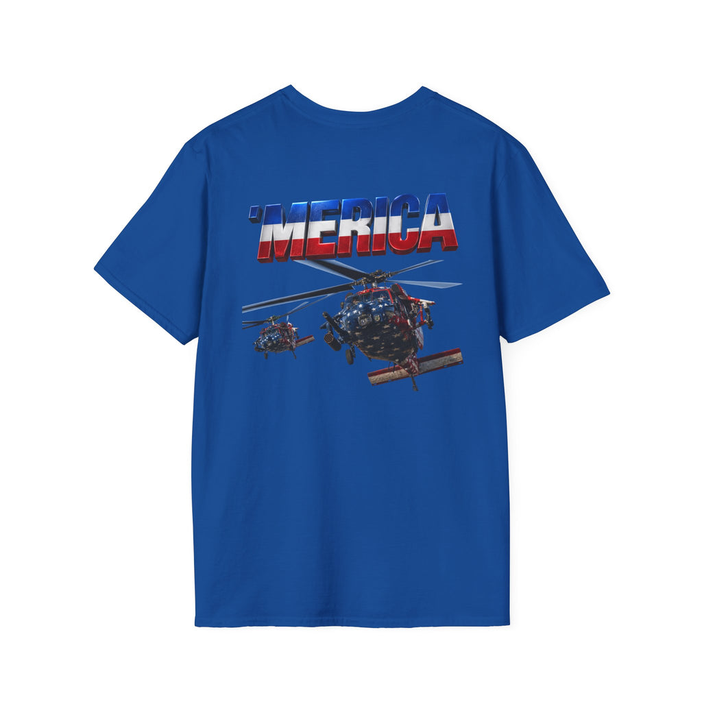 MH-60 Liberty Hawk! Patriotic Ironsight Syndicate T-Shirt | Patriotic Military Graphic Tee for Veterans & Patriots, Adult (13 and up), unisex