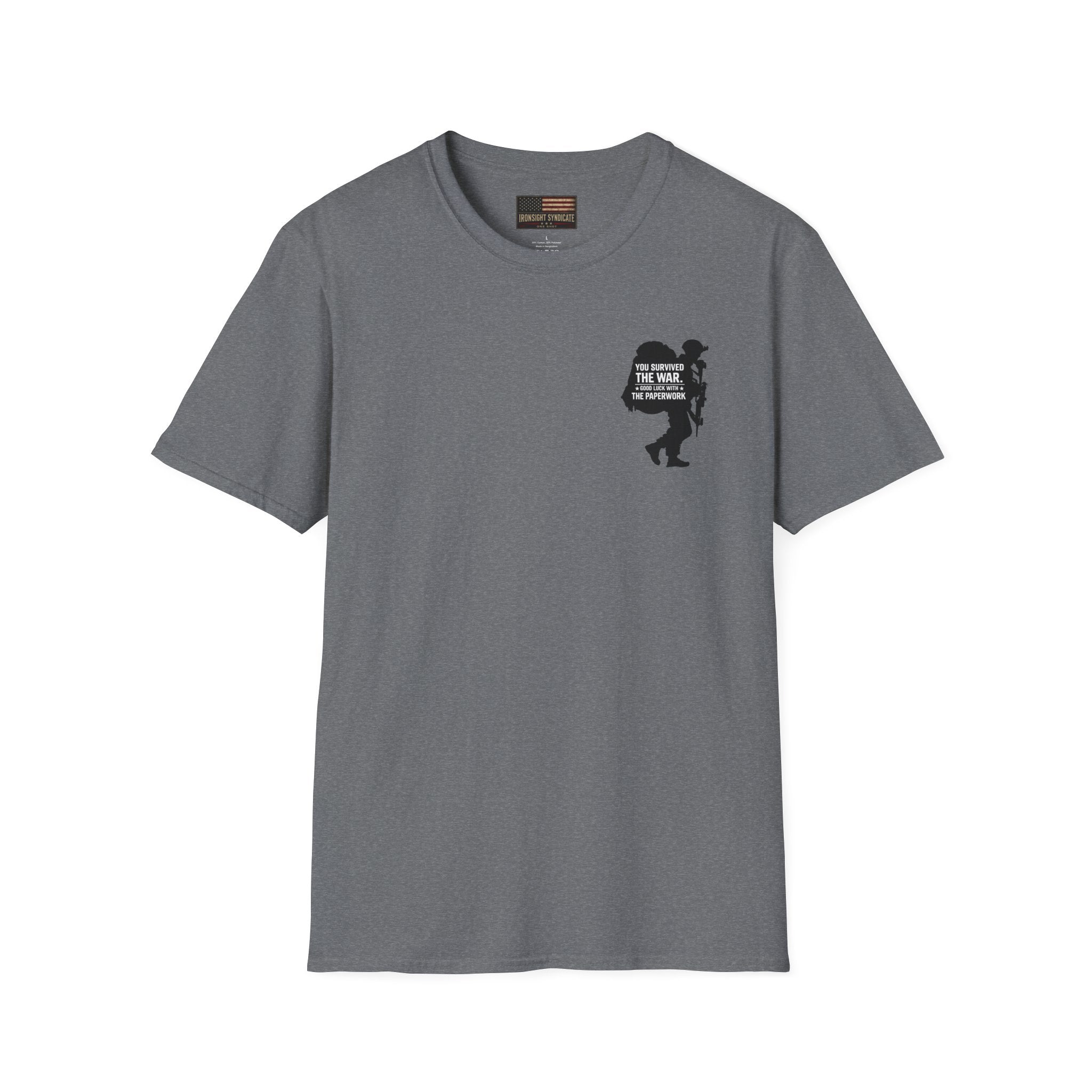 VA Knee Injury Claim Is Denied T-Shirt (Black Graphic) | Ironsight Syndicate