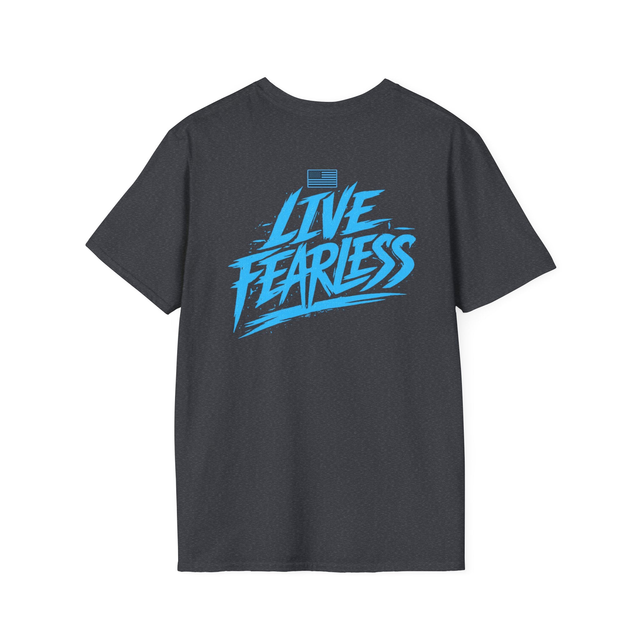 Live Fearless (Blue) Military-Inspired Graphic T-Shirt