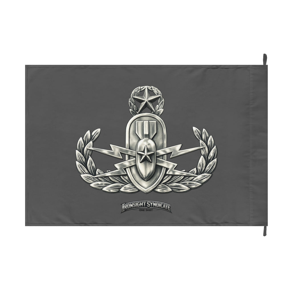 Navy EOD Master Tech Emblem Double-Sided Flag — Tactical Badge Banner  Adult (13 and up) unisex