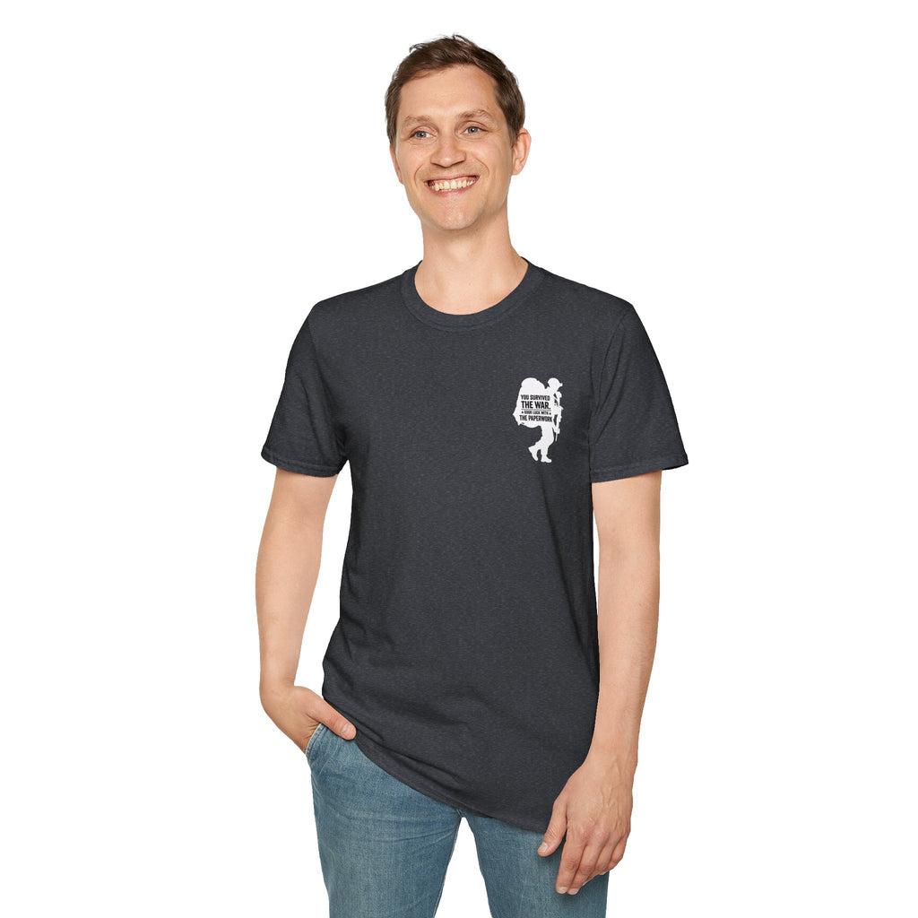 VA Knee Injury Is Denied T-Shirt (White Graphic) | Ironsight Syndicate