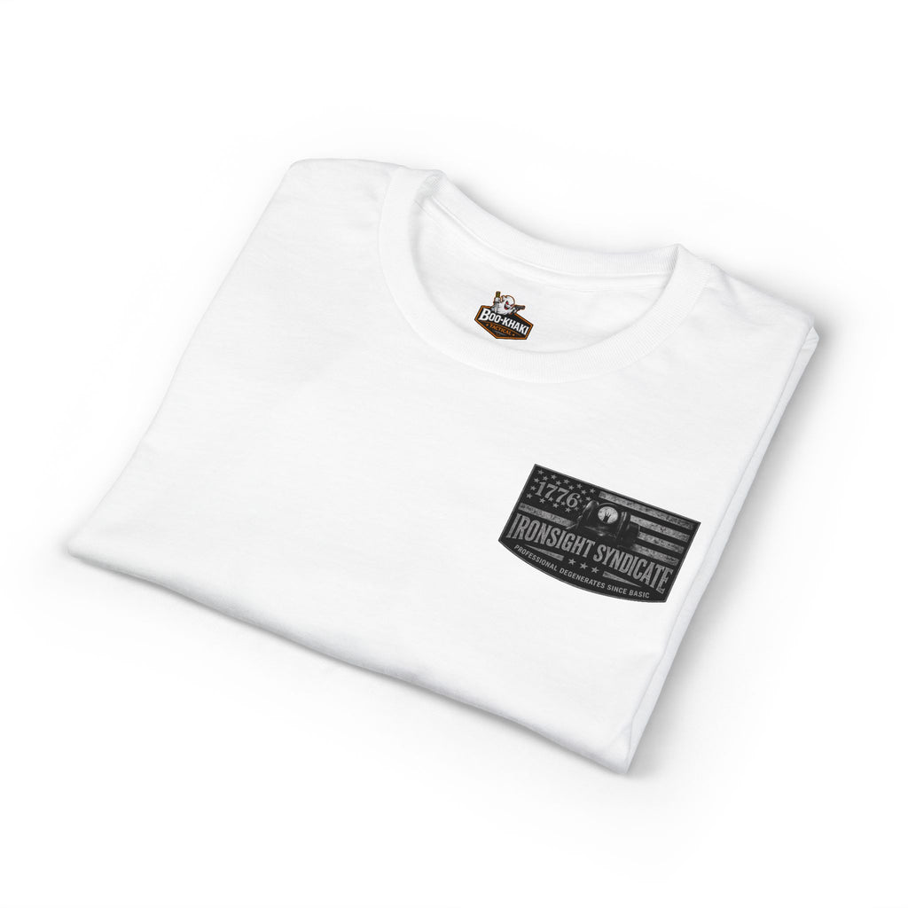 Machine gun George Washington  T-Shirt | Patriotic Military Graphic Tee for Veterans & Patriots, Adult (13 and up), unisex