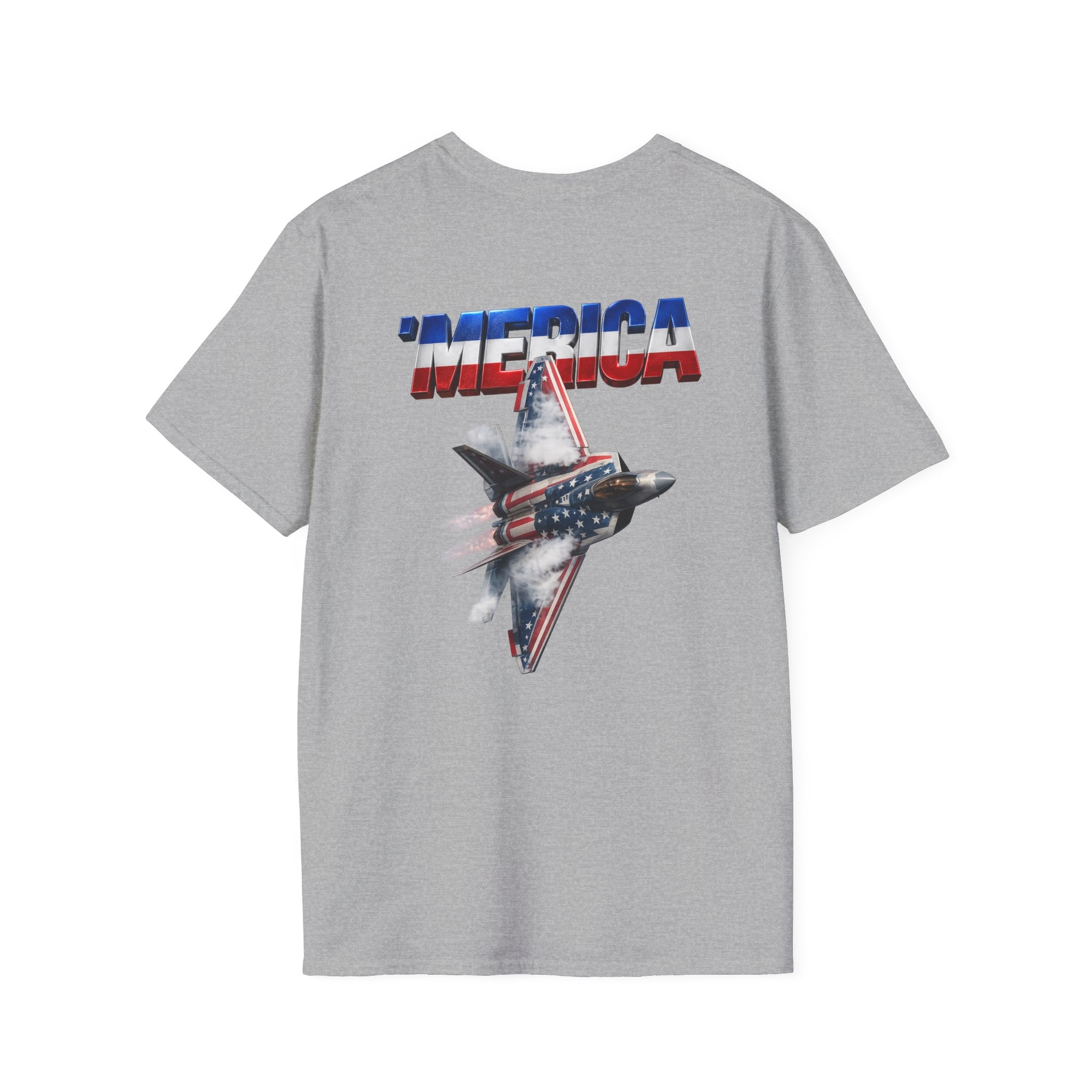 F22 Merica! Patriotic Ironsight Syndicate T-Shirt | Patriotic Military Graphic Tee for Veterans & Patriots, Adult (13 and up), unisex