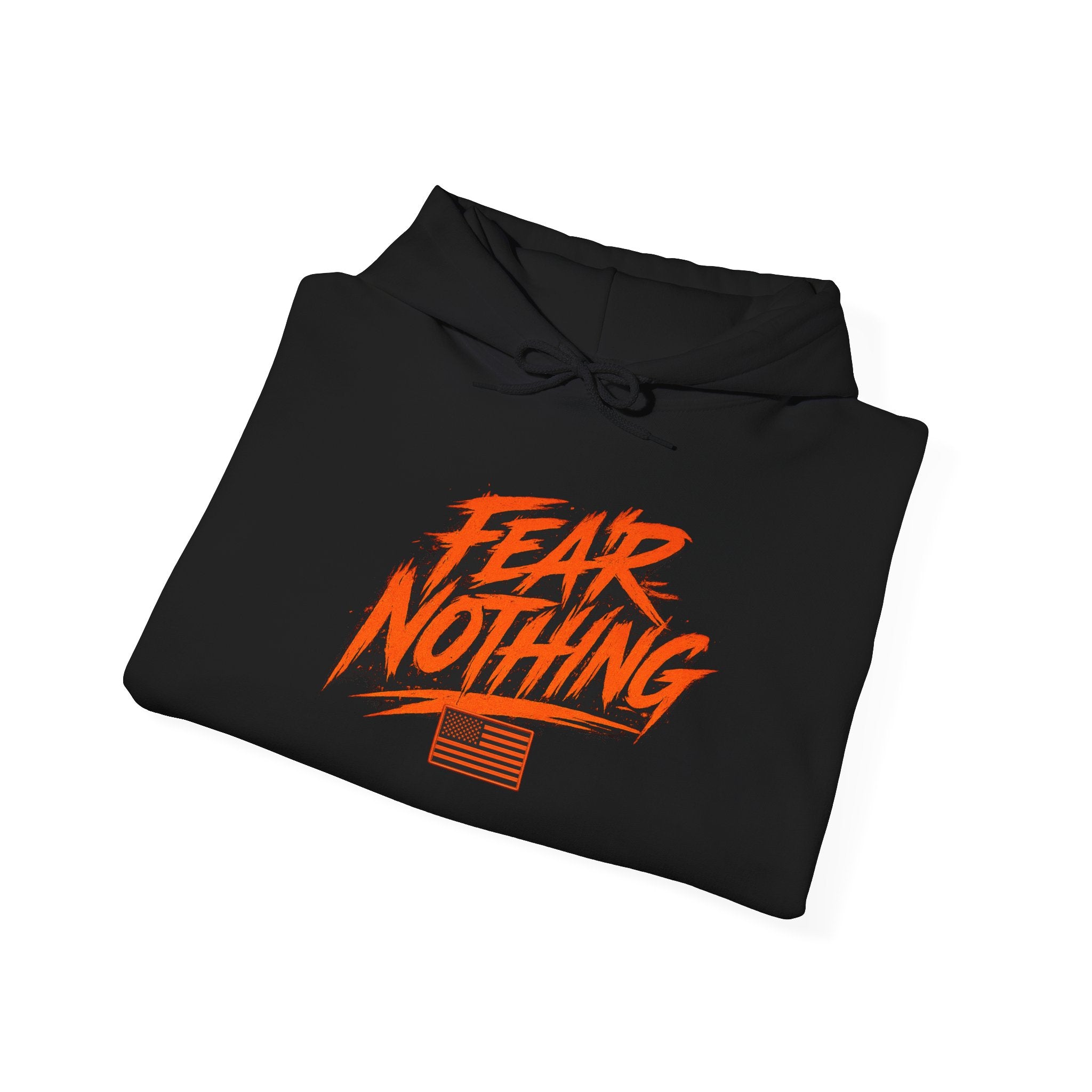 Fear Nothing Hoodie (Orange) | Premium Military-Inspired Patriotic Hoodie | Ironsight Syndicate
