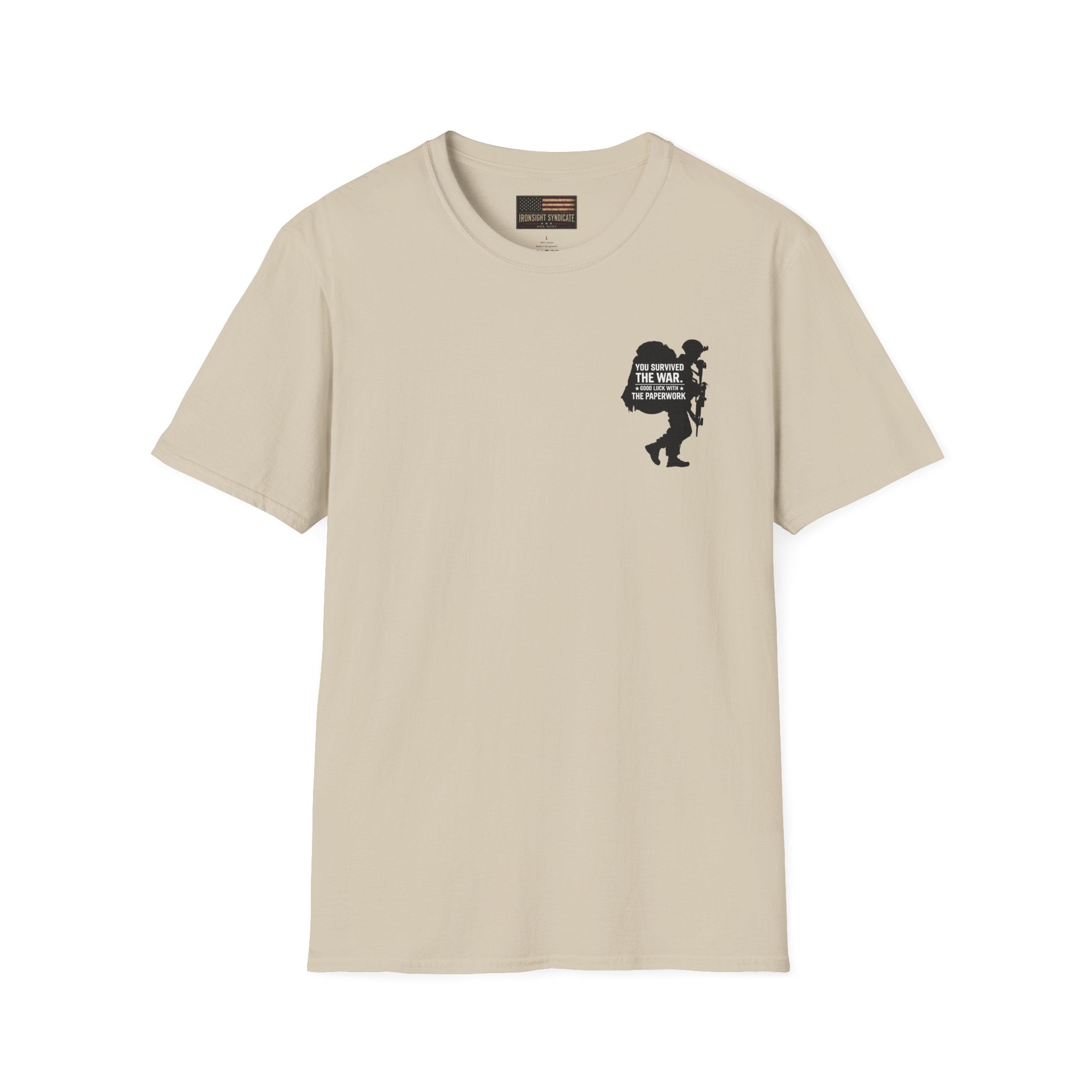 VA Knee Injury Claim Is Denied T-Shirt (Black Graphic) | Ironsight Syndicate