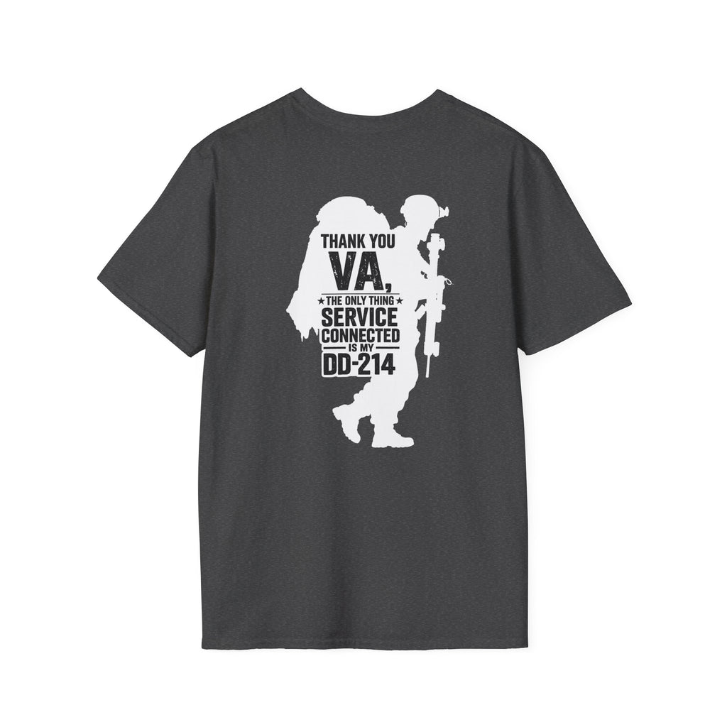 DD-214 service connected T-Shirt (White Graphic)