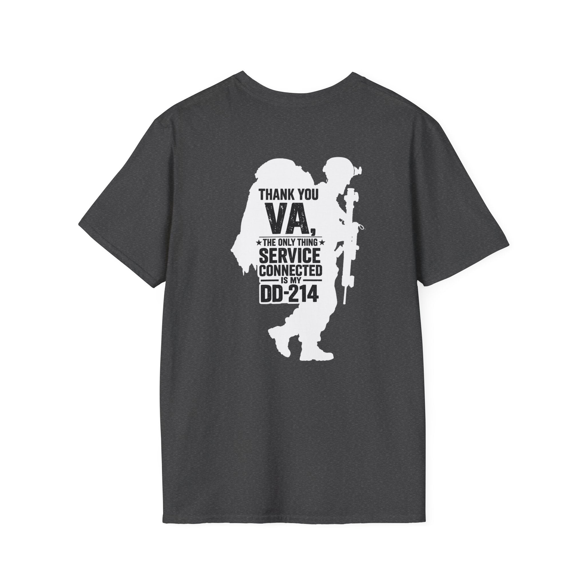DD-214 service connected T-Shirt (White Graphic)