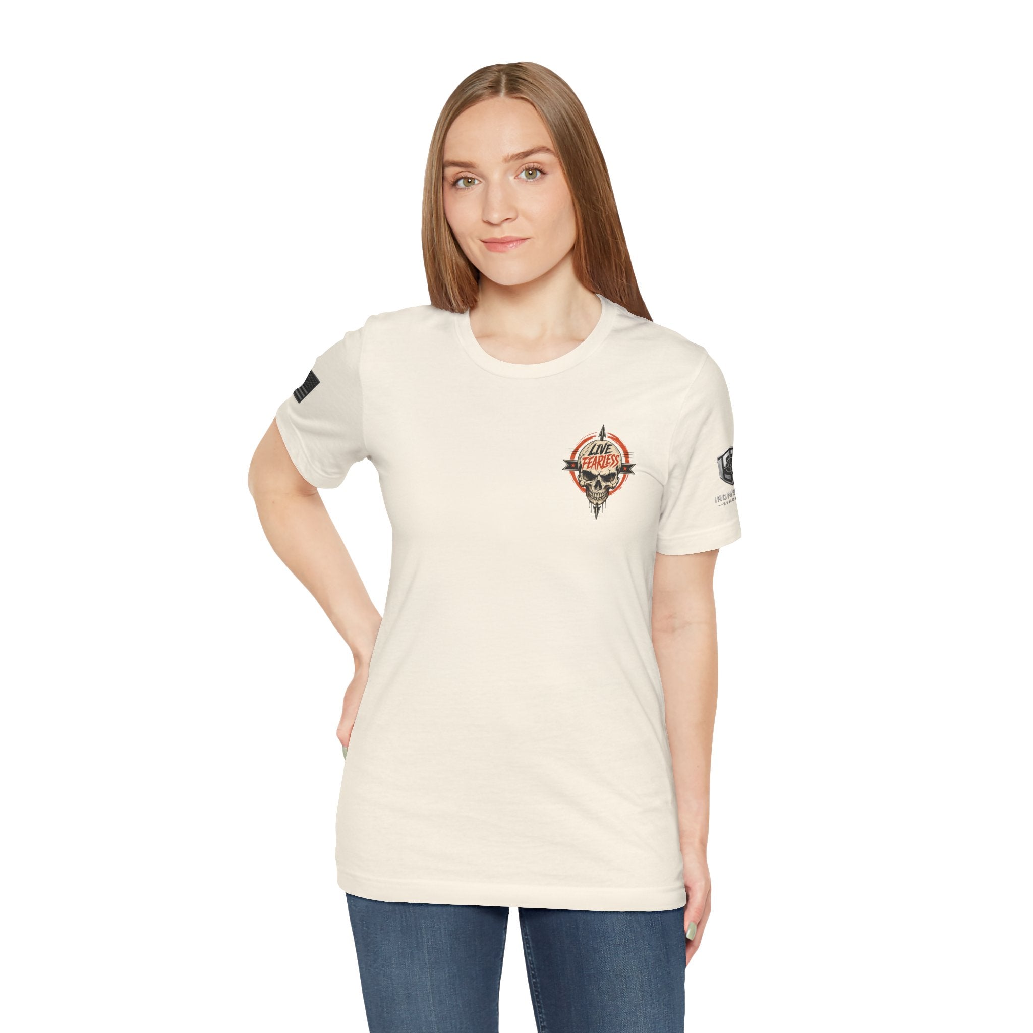 Live Fearless Skull Military T-Shirt | Ironsight Syndicate