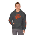 Live Fearless Hoodie (Orange)| Premium Heavy Weight-Military-Inspired Patriotic Hoodie - Dark Heather | Ironsight Syndicate