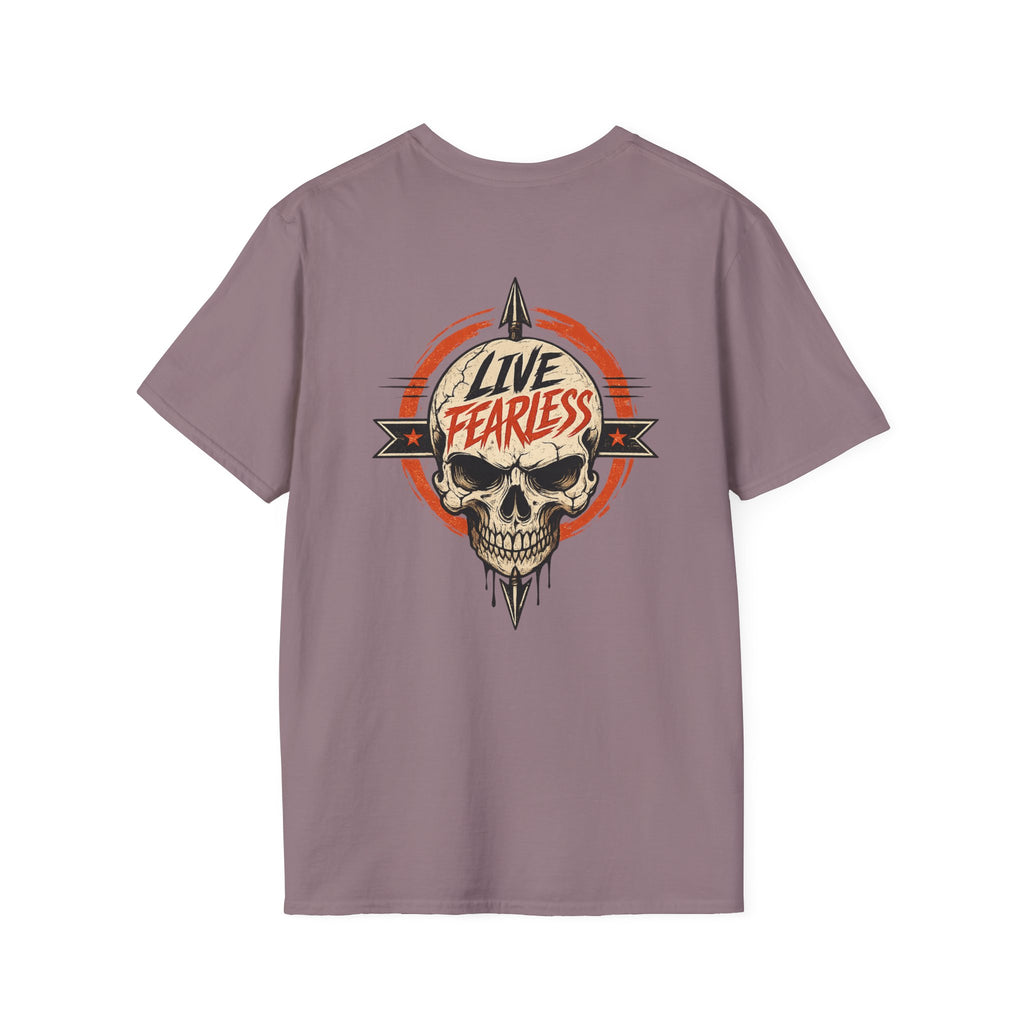 Live Fearless Skull Military T-Shirt (Front and Back) | Ironsight Syndicate
