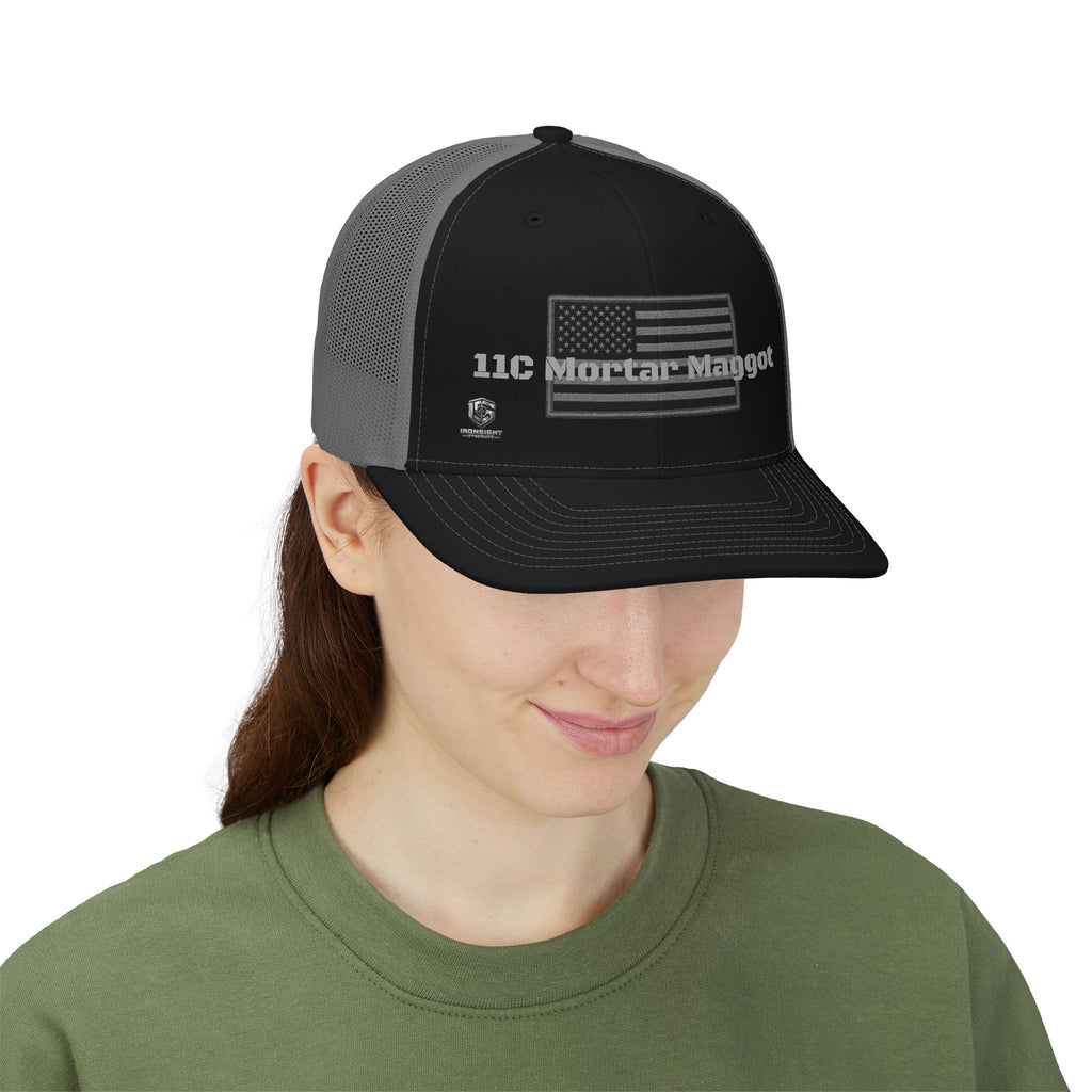 11C Mortar Maggot - Army Mortar Trucker Hat | Ironsight Syndicate