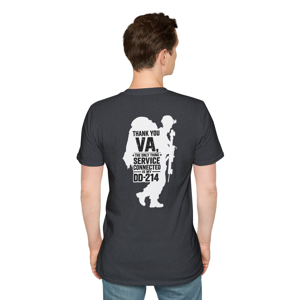 DD-214 service connected T-Shirt (White Graphic)