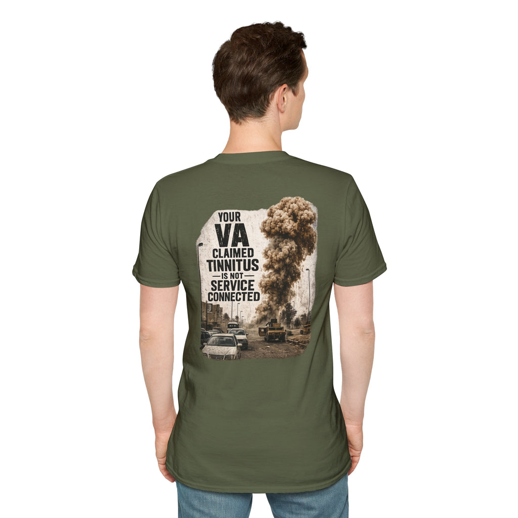 VA Tinnitus Claim is Not Service Connected T-Shirt | Ironsight Syndicate