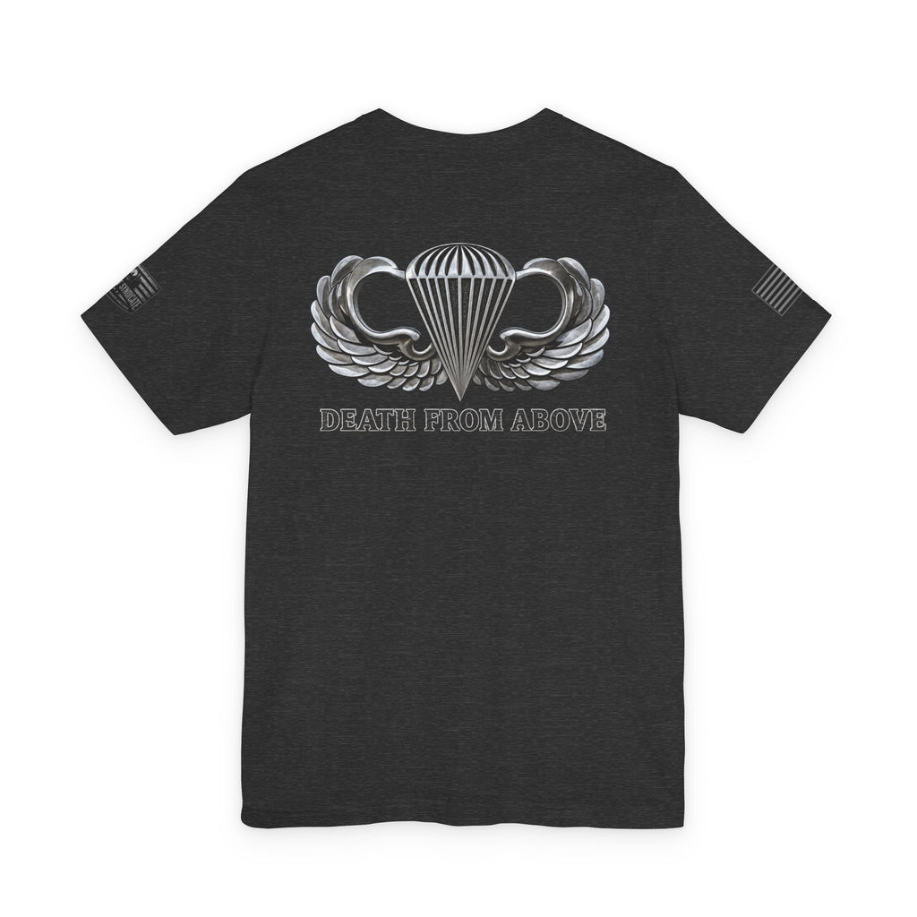 Airborne, Death From Above T - US Army Airborne Wings Veteran T-Shirt | Ironsight Syndicate
