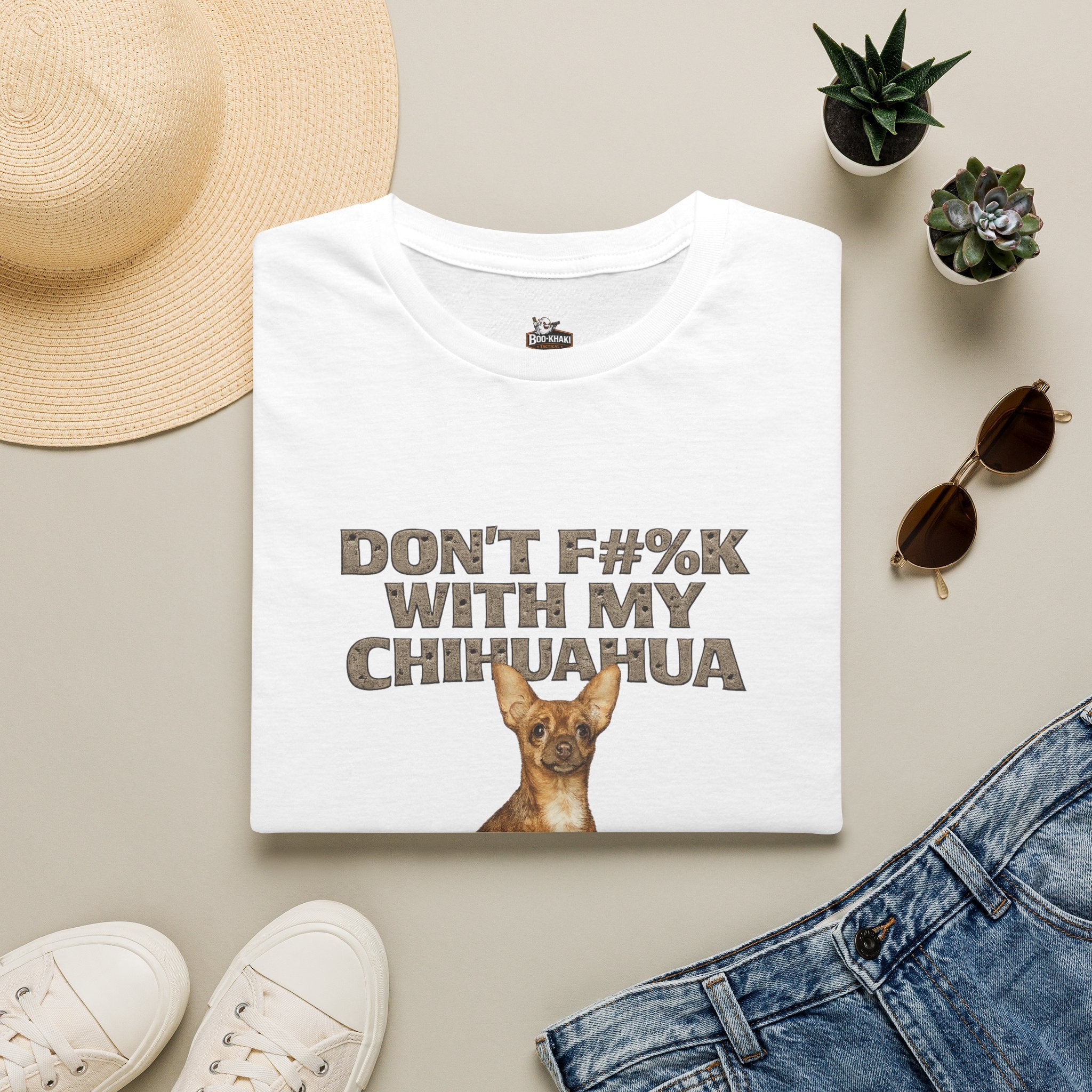 Don't F#%K with my Chihuahua T-Shirt – Boo-Khaki Tactical Graphic Tee