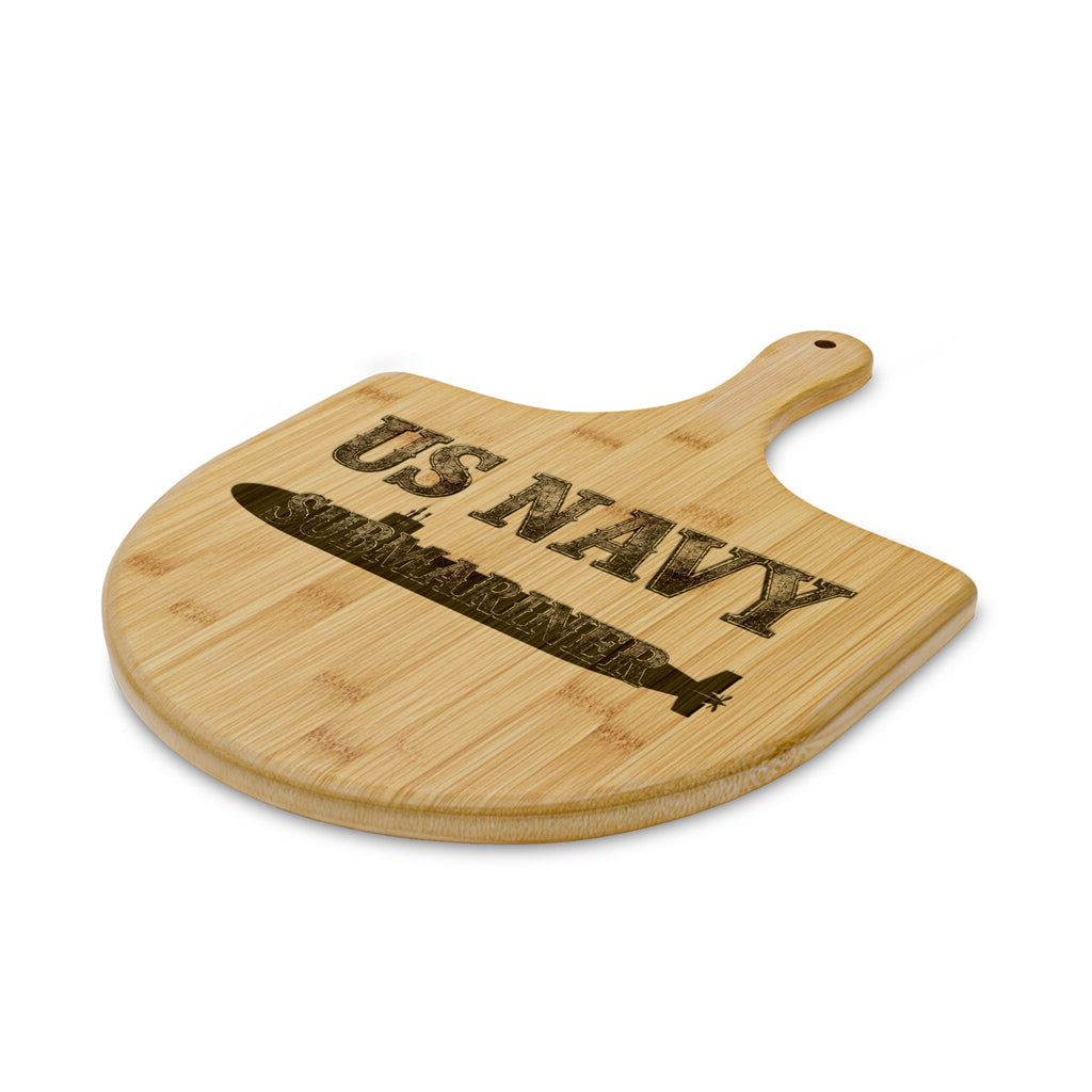 US Navy Submariner Engraved Bamboo Pizza Peel -  Design