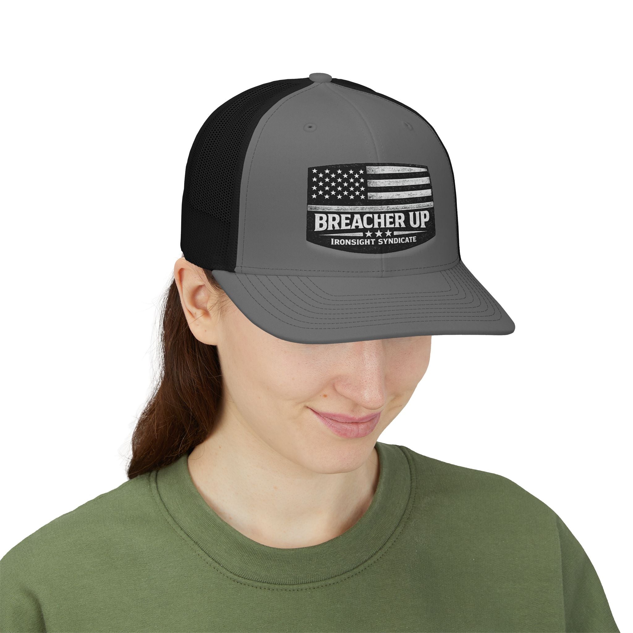 Breacher Up Trucker Cap — American Flag Tactical Snapback Hat