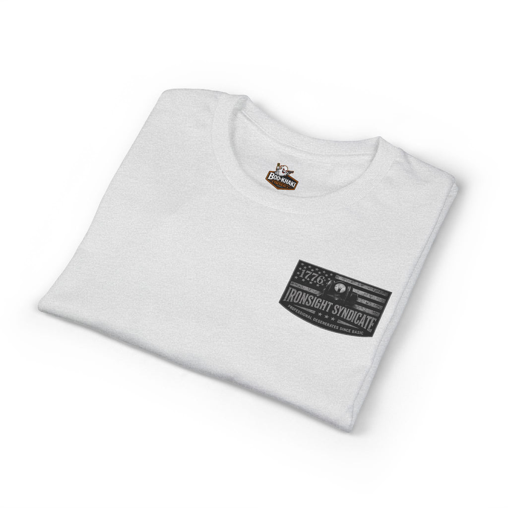 Machine gun George Washington  T-Shirt | Patriotic Military Graphic Tee for Veterans & Patriots, Adult (13 and up), unisex