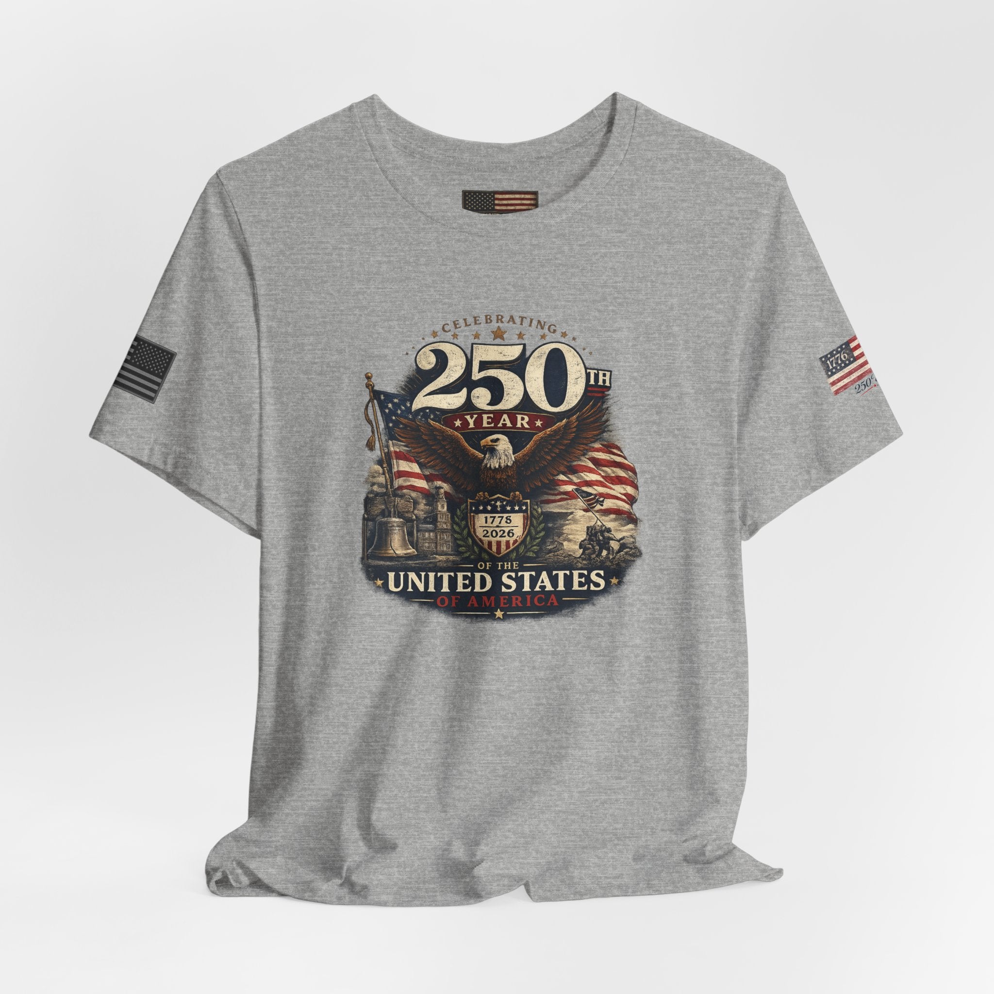 America 250th Anniversary T-Shirt | Patriotic Eagle & American Flag Shirt | 1776-2026 United States Tee front and back