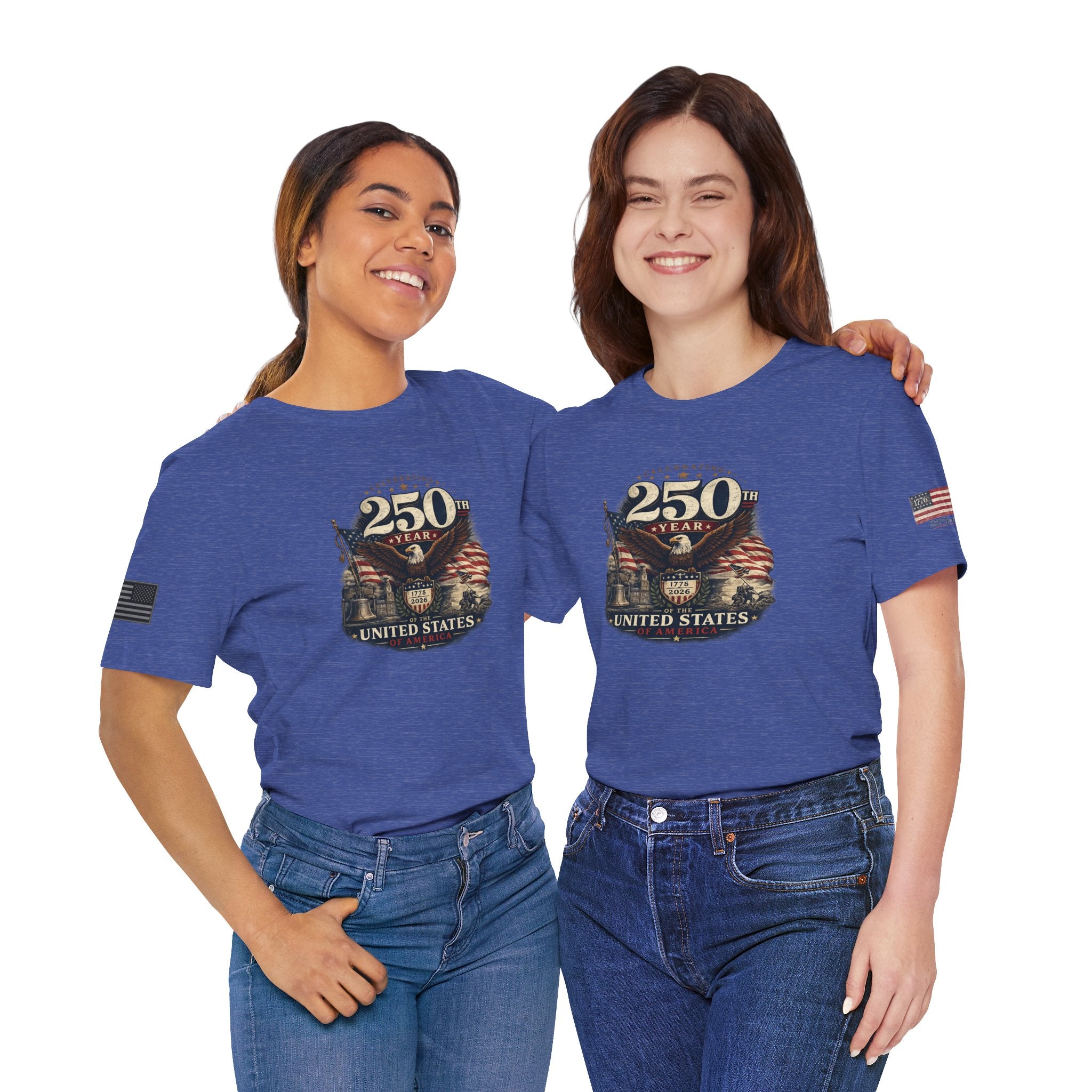 America 250th Anniversary T-Shirt | Patriotic Eagle & American Flag Shirt | 1776-2026 United States Tee front and back