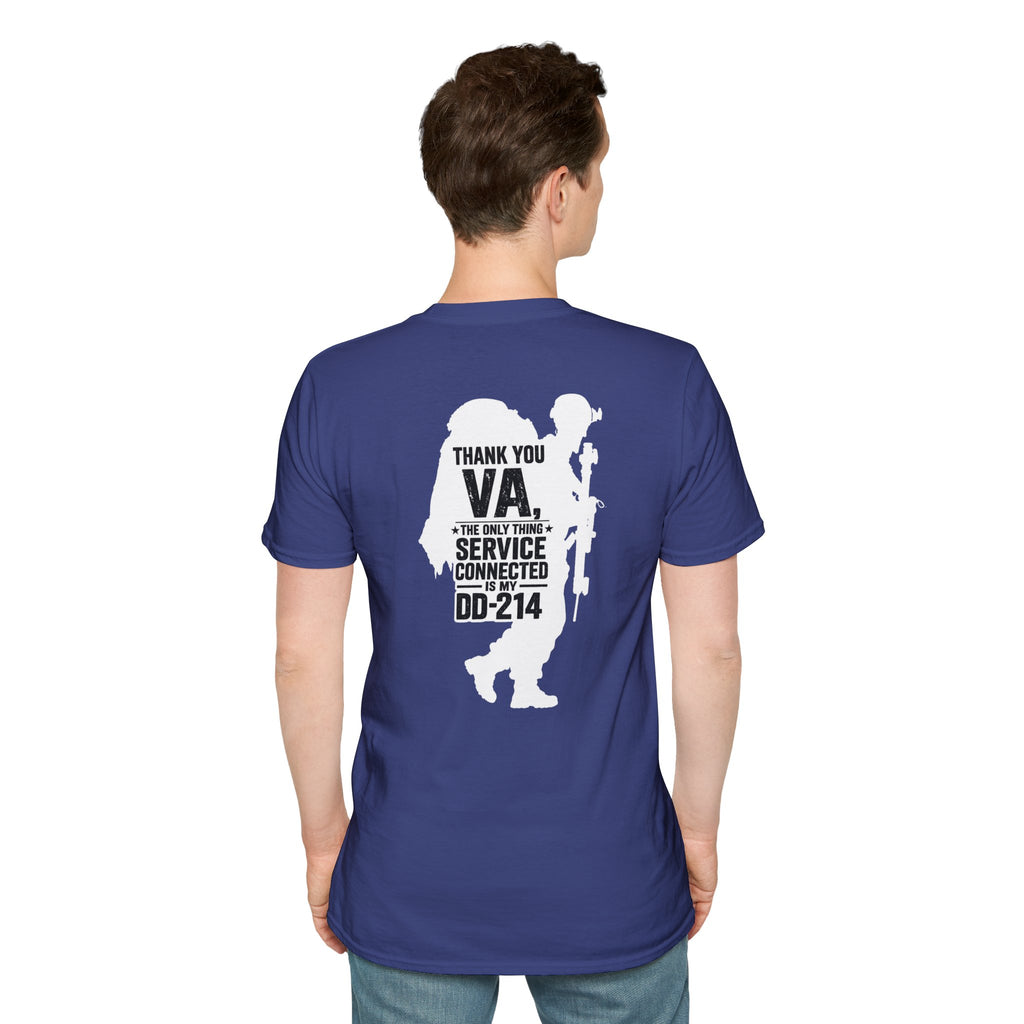 DD-214 service connected T-Shirt (White Graphic)