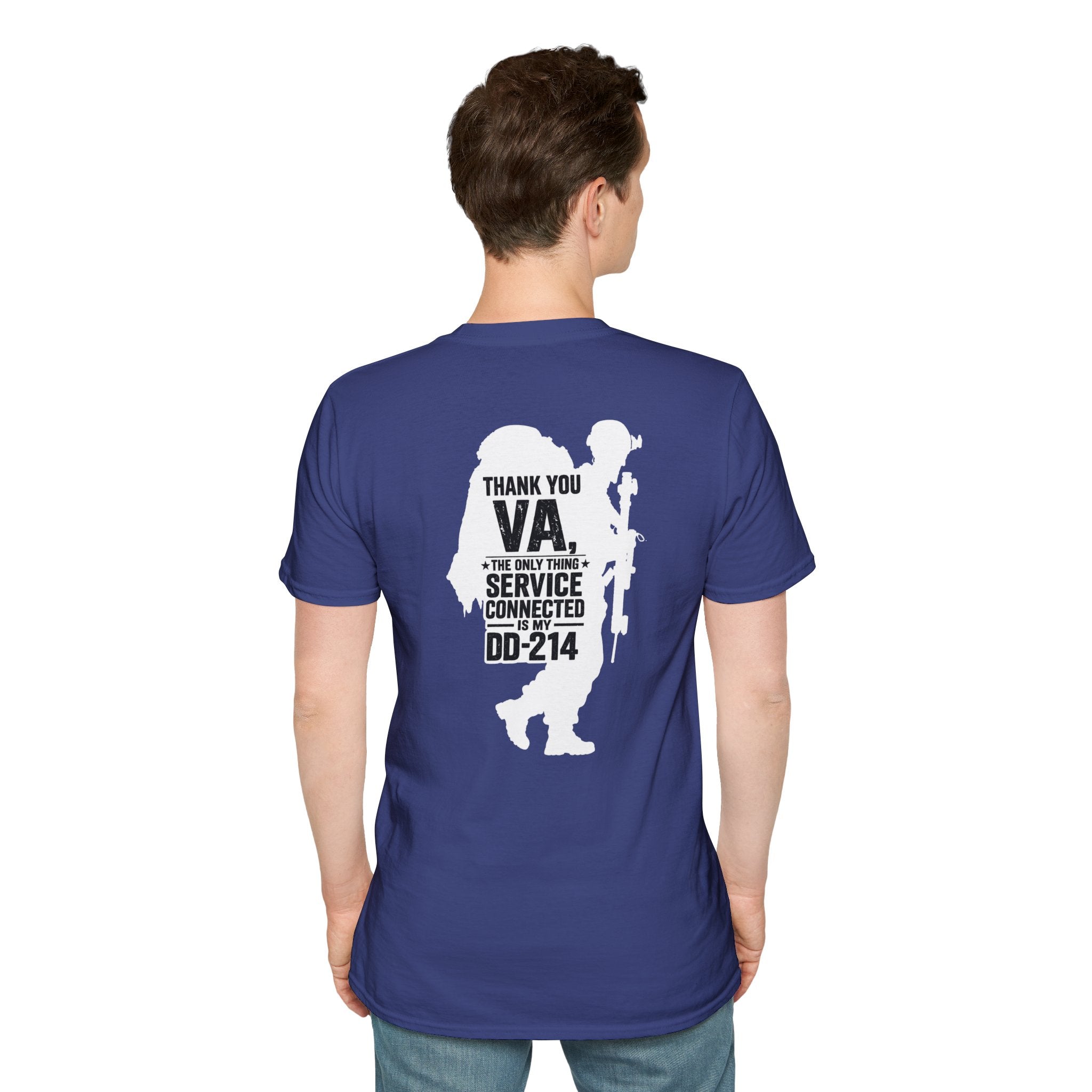 DD-214 service connected T-Shirt (White Graphic)