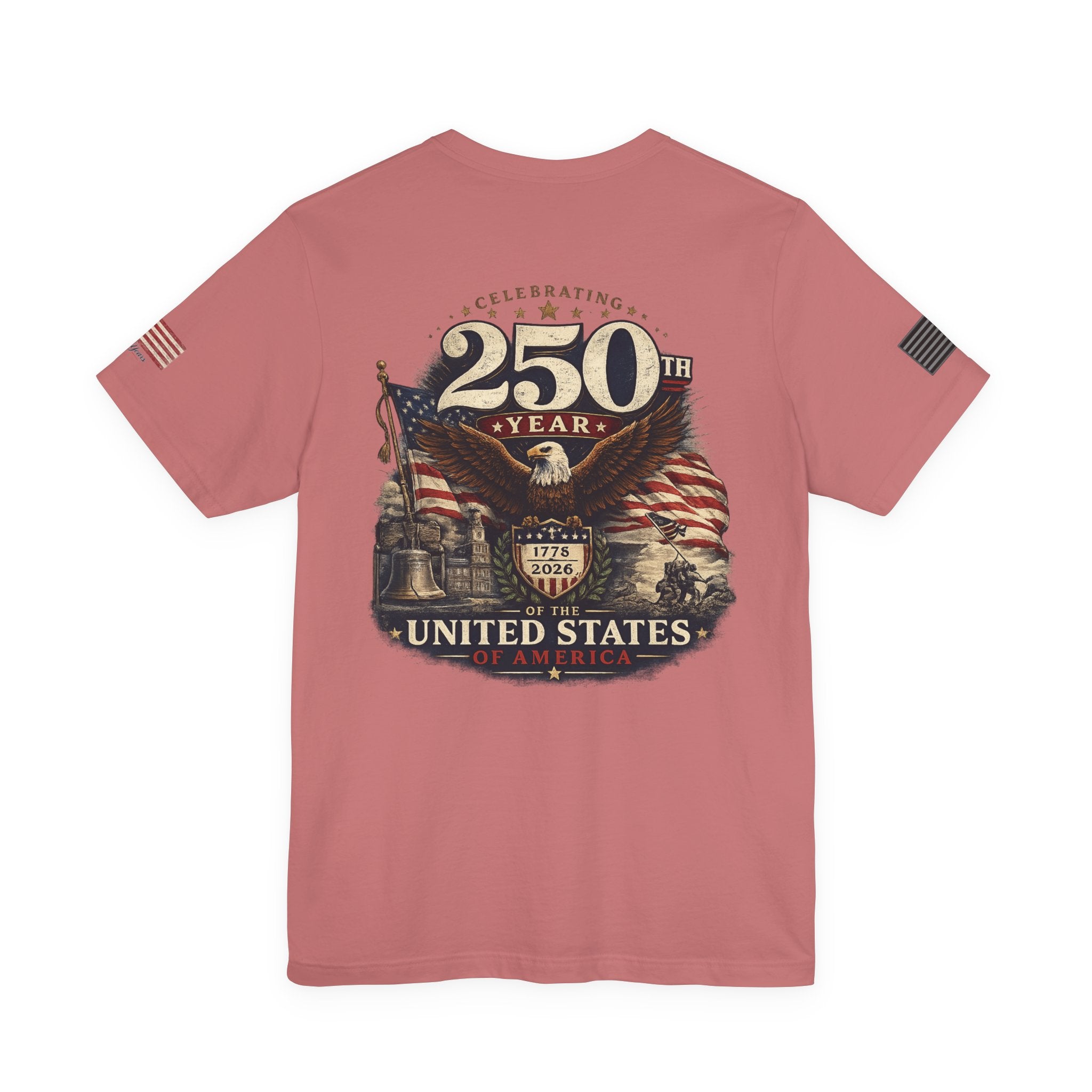 America 250th Anniversary T-Shirt | Patriotic Eagle & American Flag Shirt | 1776-2026 United States Tee front and back