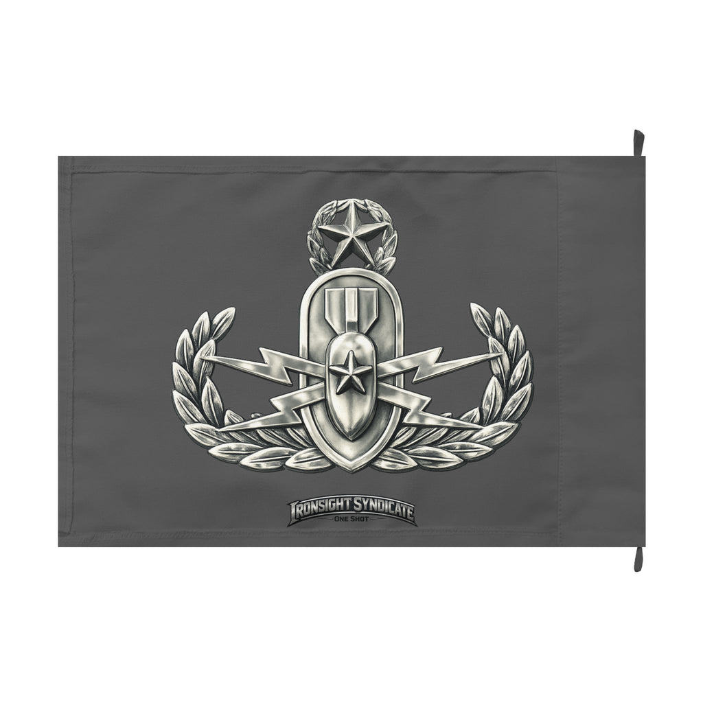 Navy EOD Master Tech Emblem Double-Sided Flag — Tactical Badge Banner  Adult (13 and up) unisex