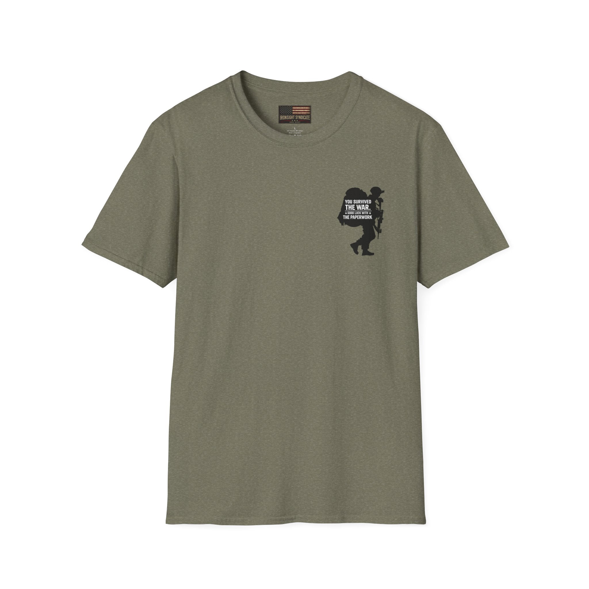 You Survived the War Good Luck With The Paperwork T-Shirt (Black Graphic)