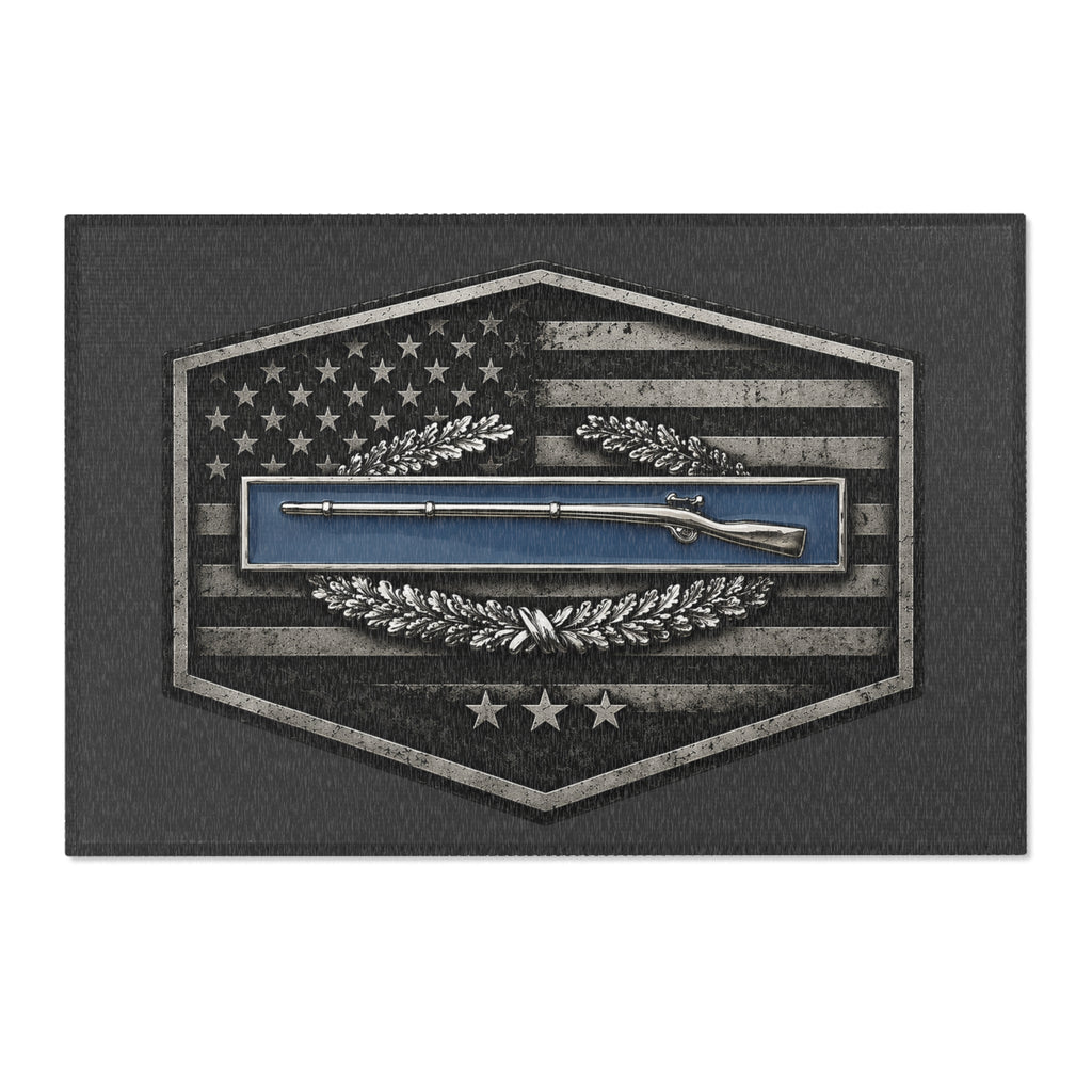 Combat Infantryman Badge Area Rug — Military Honor Floor Mat — Ironsight Syndicate
